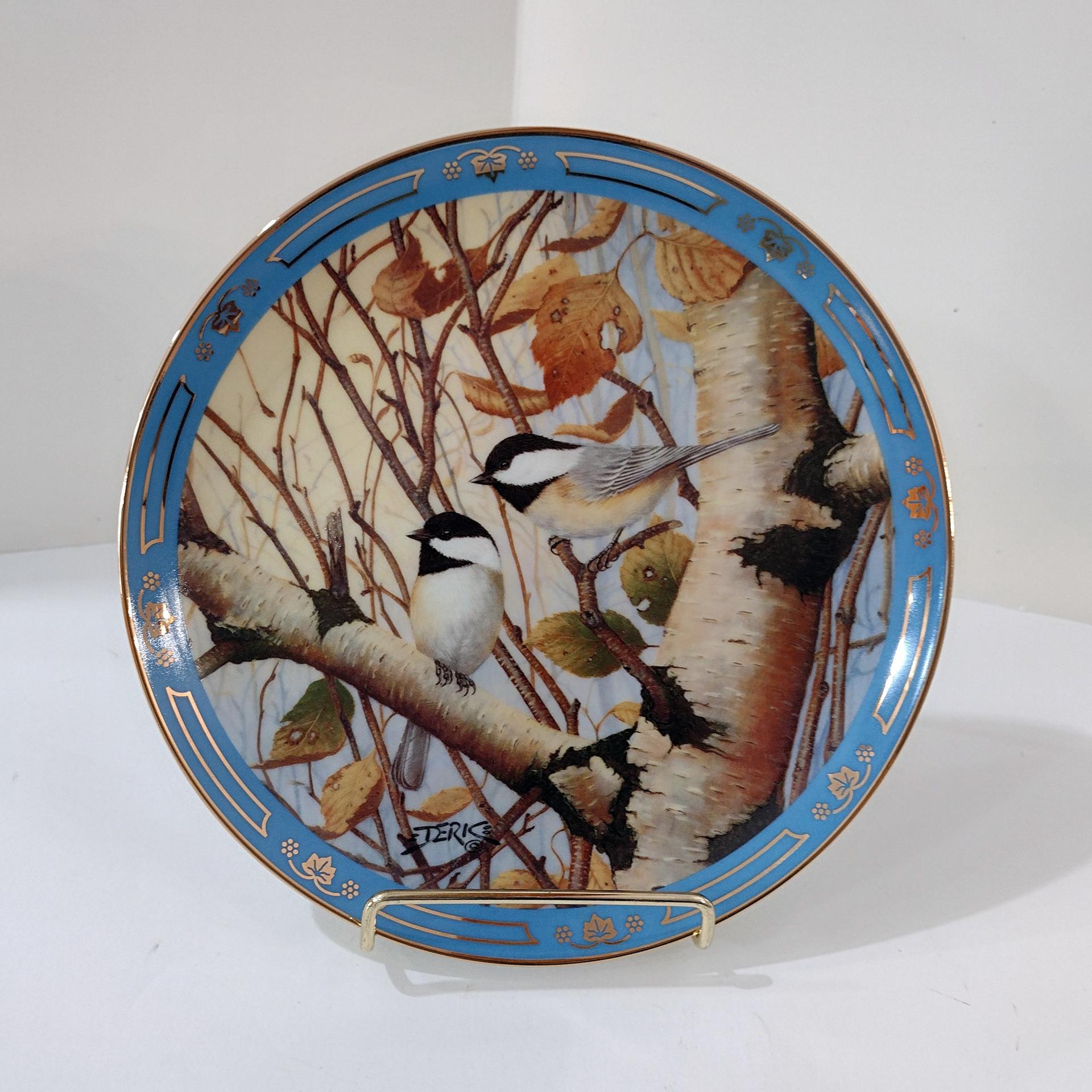 Vintage Danbury Mint Winged Treasures Bird Collector Plates, Set of Four