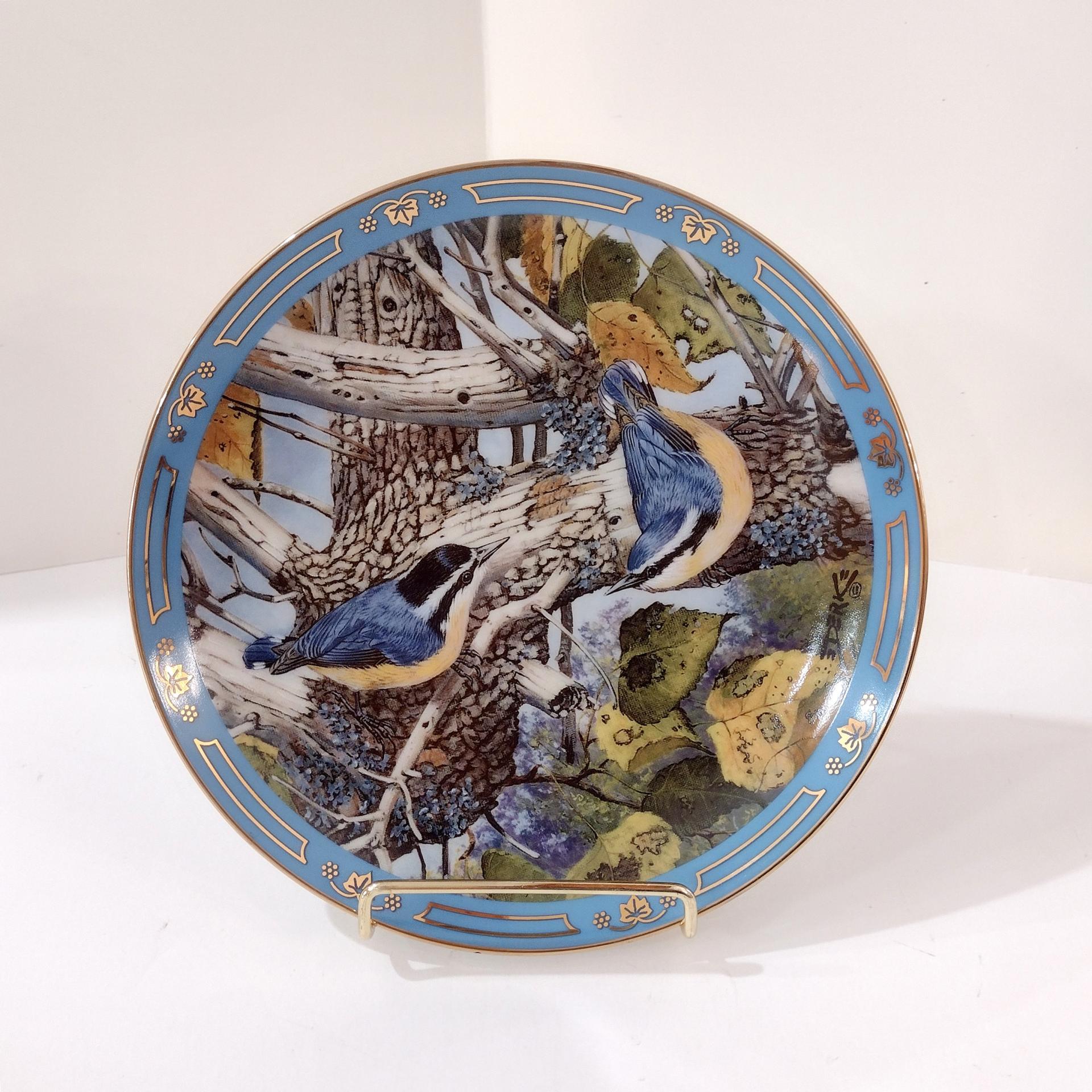Vintage Danbury Mint Winged Treasures Bird Collector Plates, Set of Four