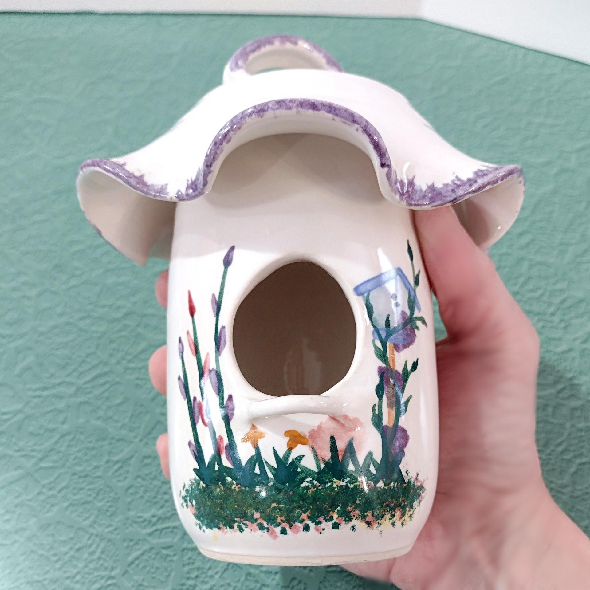Vintage Ceramic Birdhouse, Winding Creek Pottery Bird House