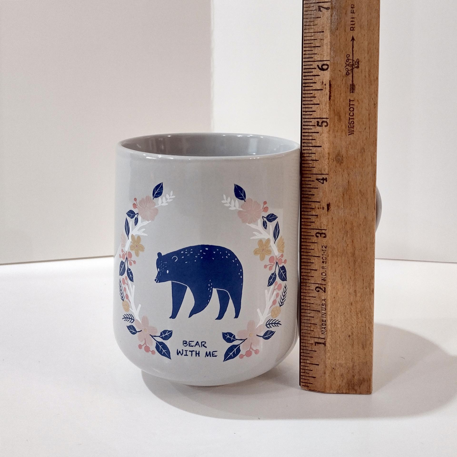 Vintage Bear With Me Ceramic Coffee Tea Mug, Large Oversized Mug