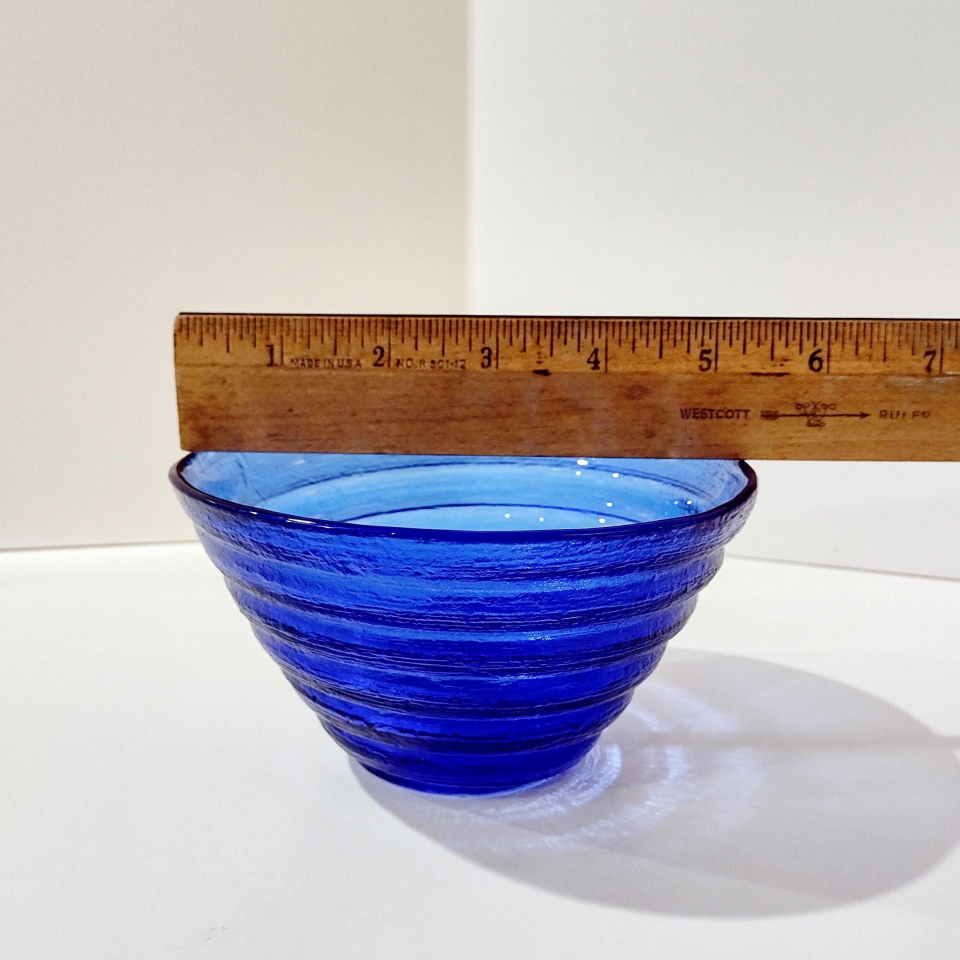Vintage Cobalt Blue Beehive Bowls, Set of 5, Blue Cereal Soup
