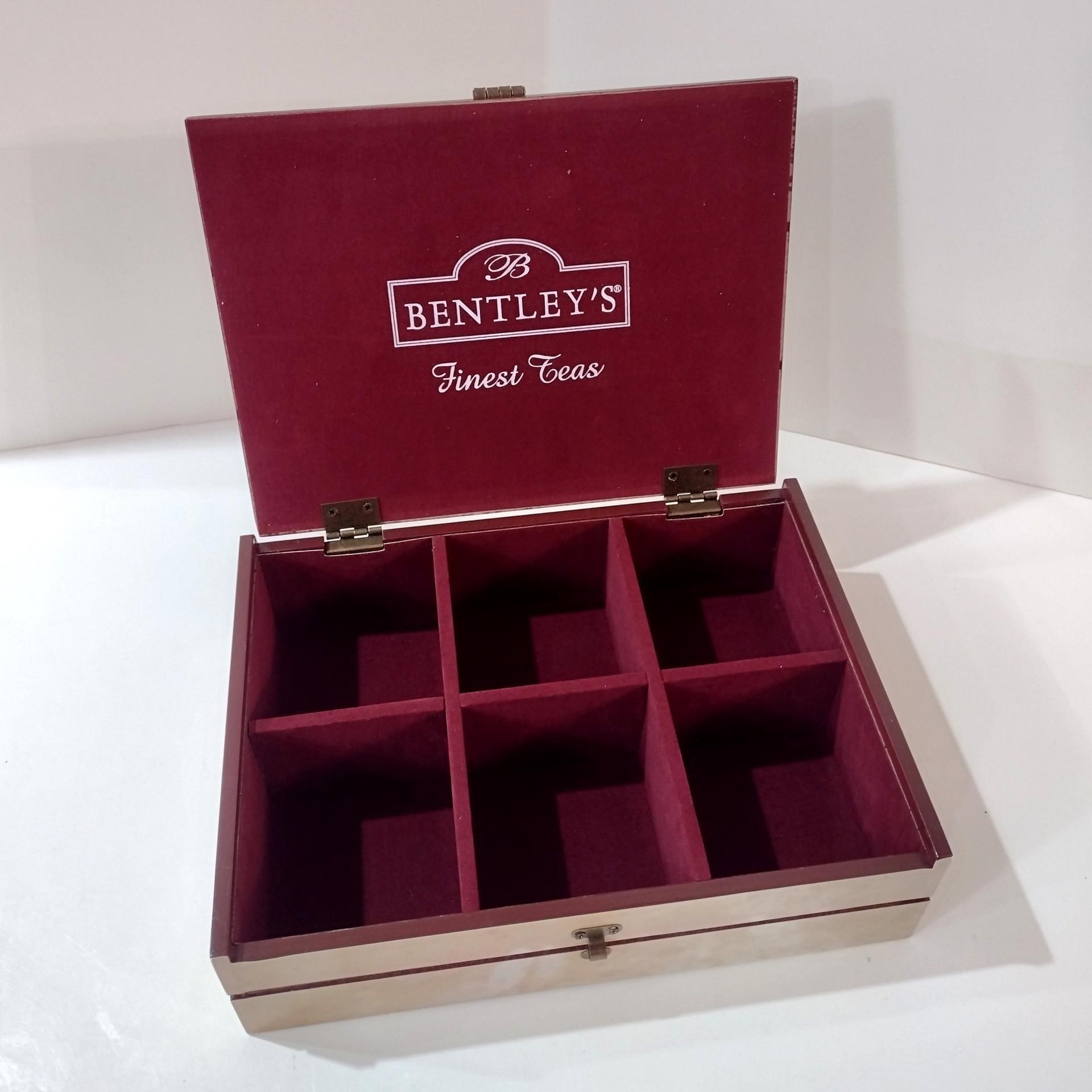 Vintage Bentley's Fine Teas Divided Storage Box with Rooster Chicken Design