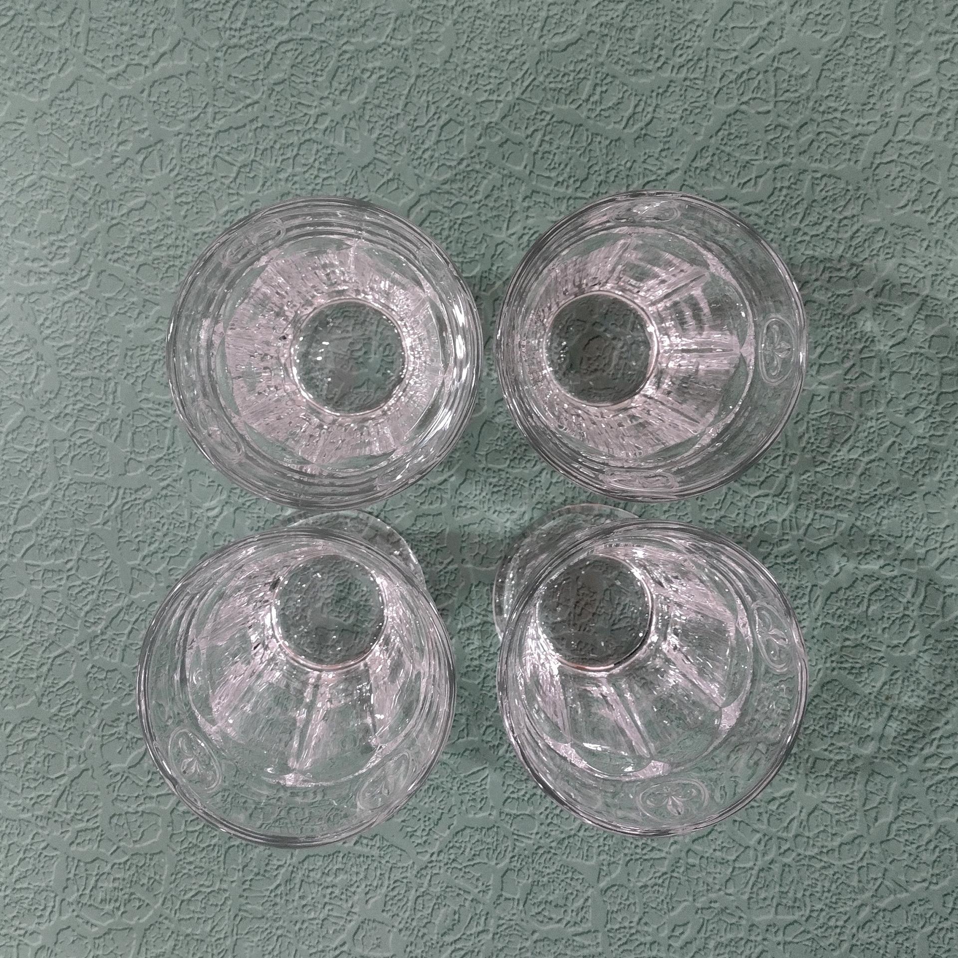 Vintage Fleur de Lis Drinking Glasses, Set of Four