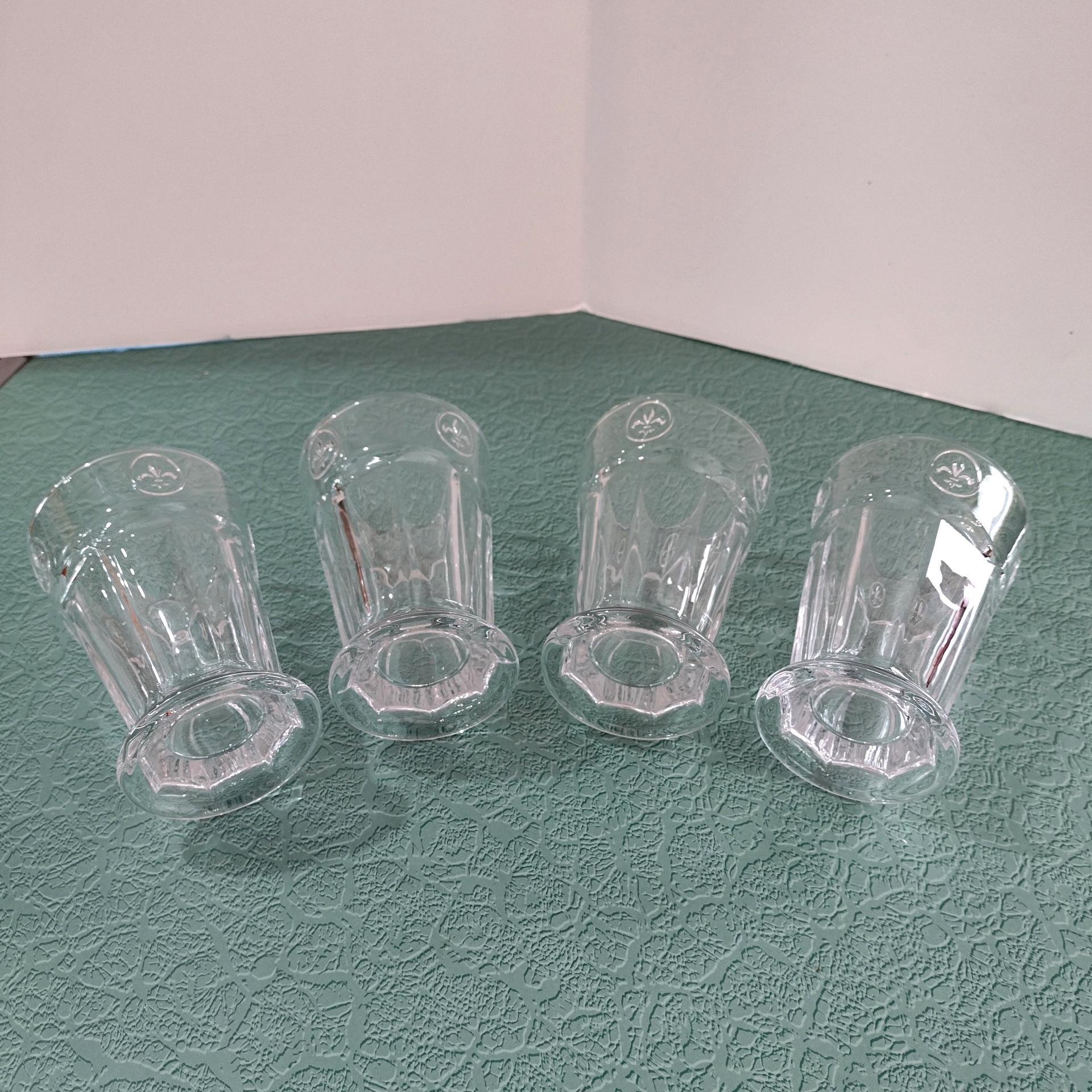 Vintage Fleur de Lis Drinking Glasses, Set of Four