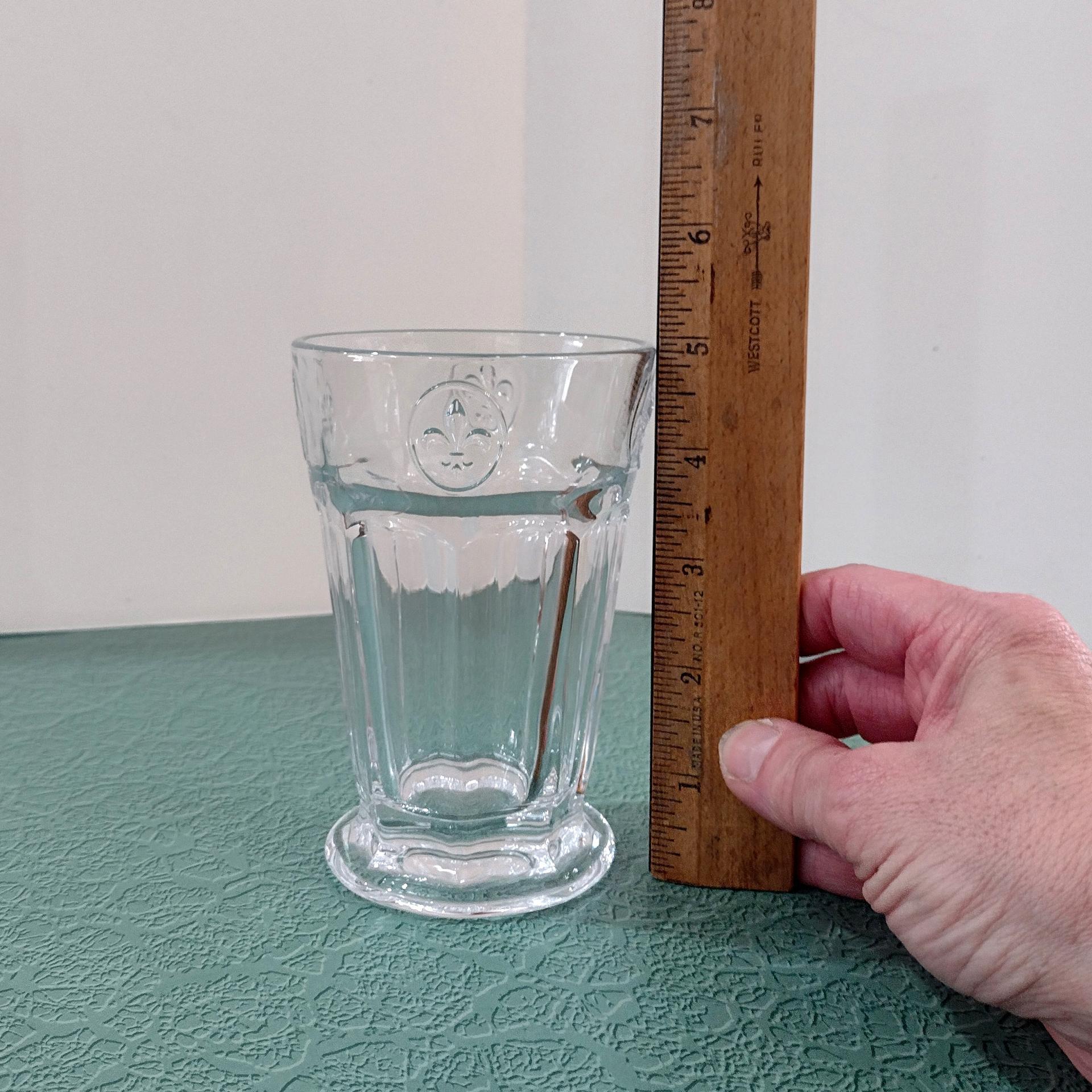 Vintage Fleur de Lis Drinking Glasses, Set of Four
