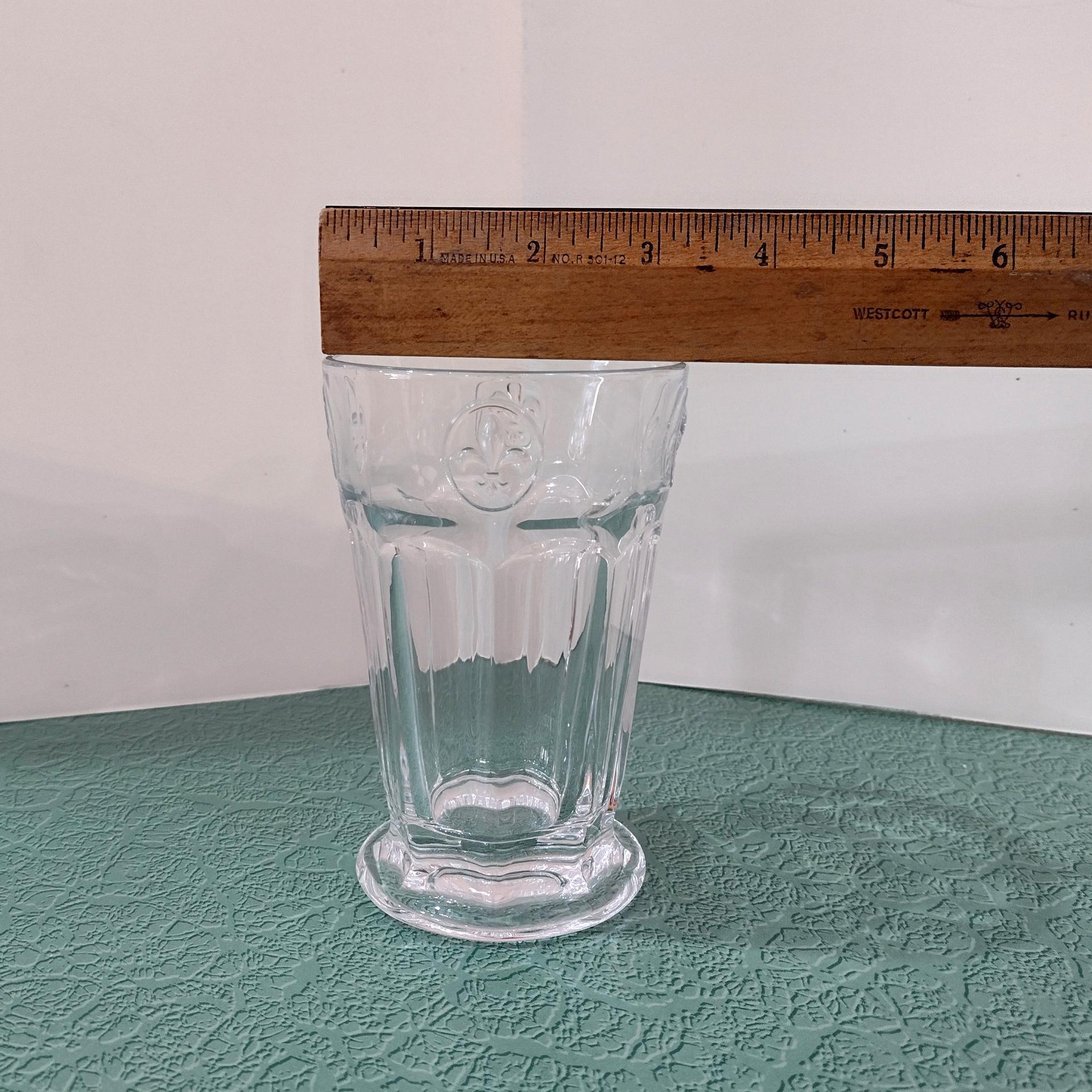 Vintage Fleur de Lis Drinking Glasses, Set of Four