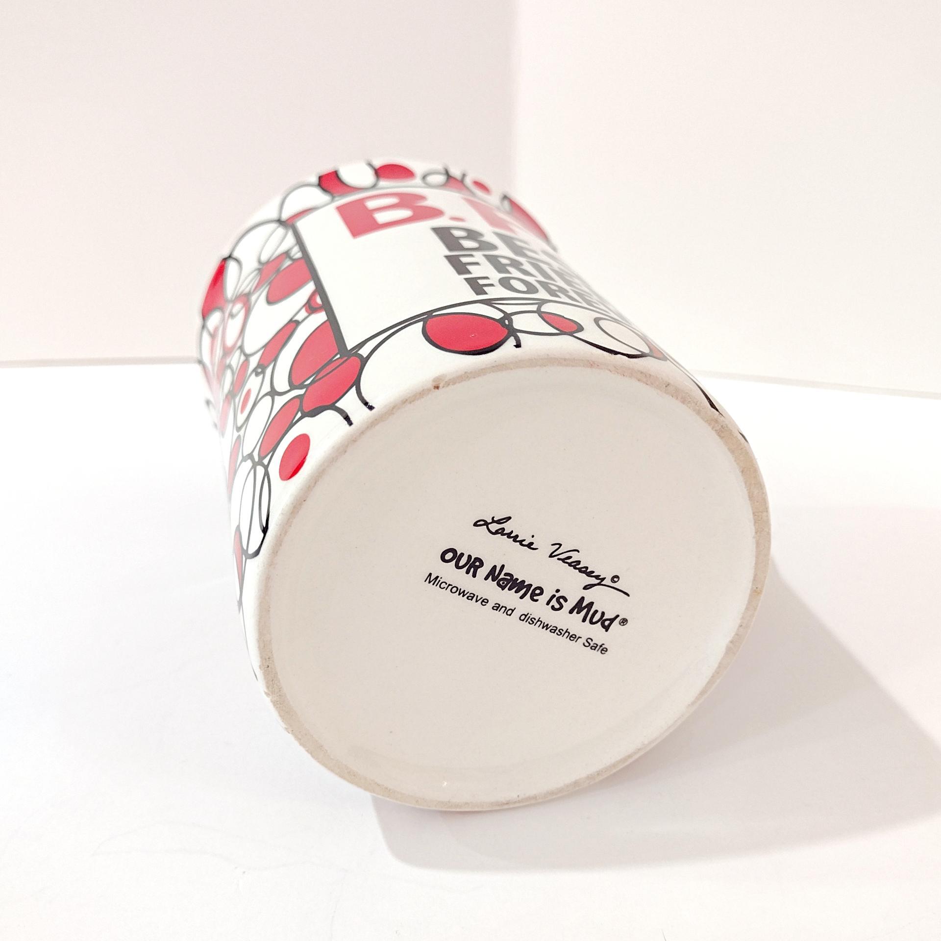 Vintage BFF Best Friends Forever Oversized Ceramic Coffee Tea Mug, Laurie Veasey Our Name Is Mud Mug