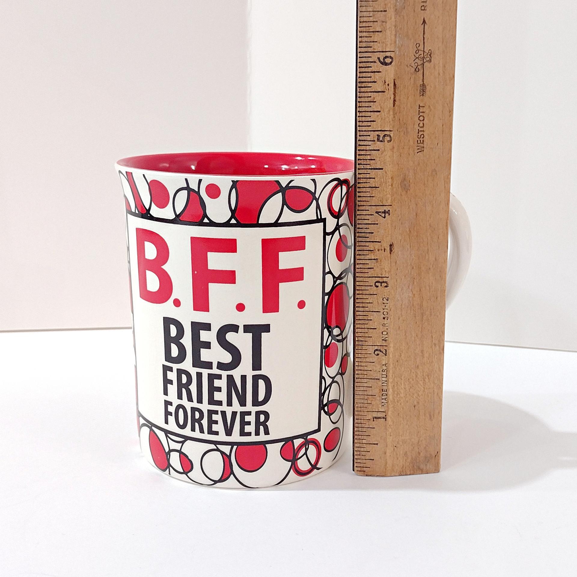 Vintage BFF Best Friends Forever Oversized Ceramic Coffee Tea Mug, Laurie Veasey Our Name Is Mud Mug