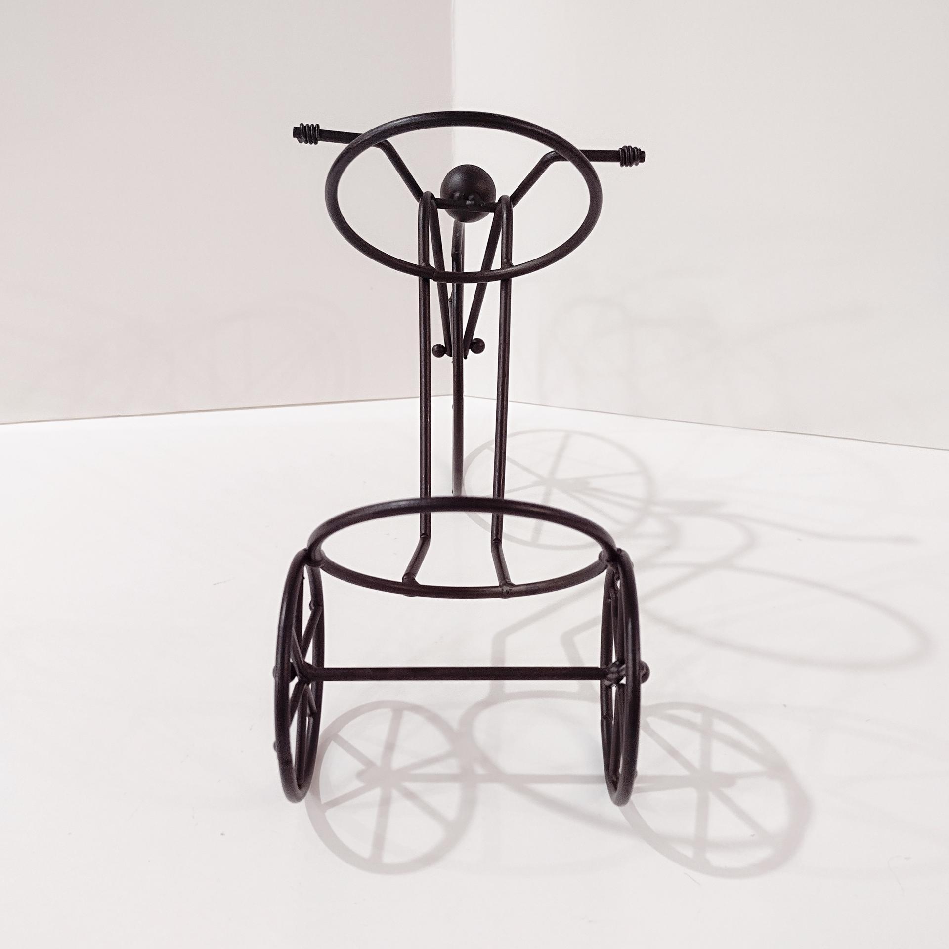 Vintage Tricycle Bicycle Black Metal Wine Bottle Holder, Standard Wine Bottle Rack
