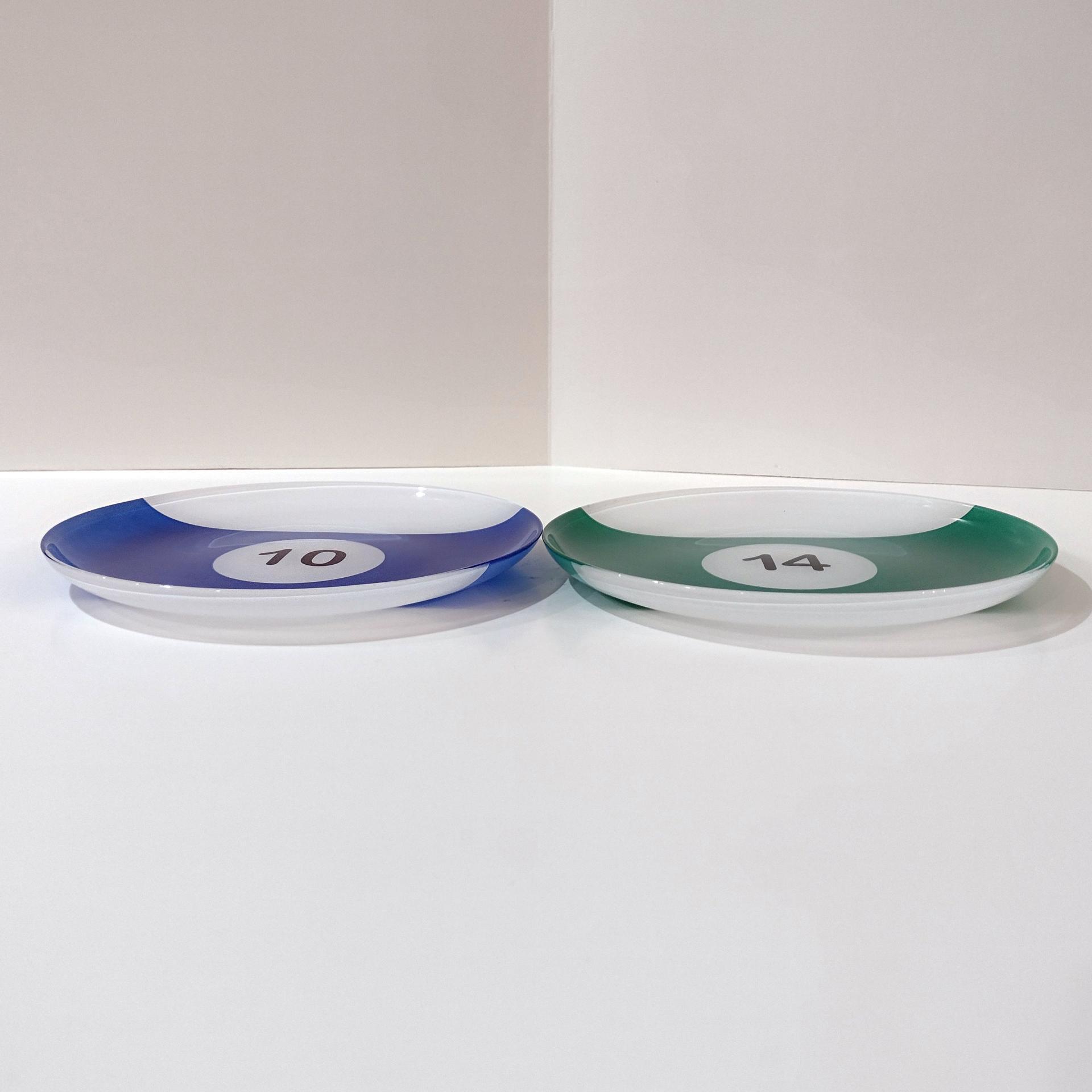 Vintage Luminarc Billiards Appetizer Sandwich Salad Plates, Set of Two