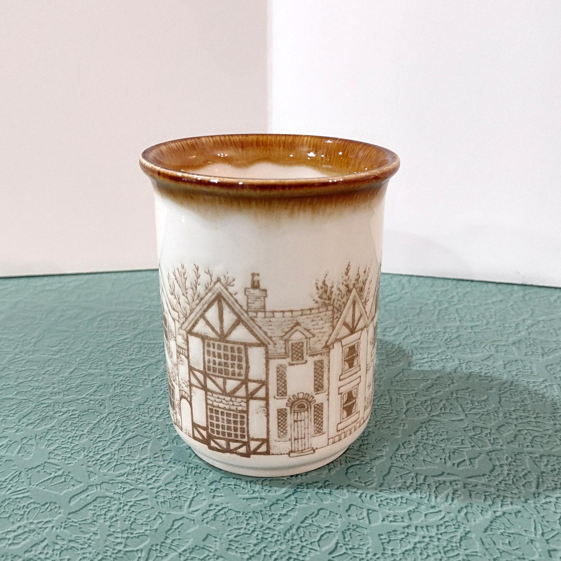 Vintage Coloroll England Biltons Ceramic Coffee Tea Mug, Village Scene Mug