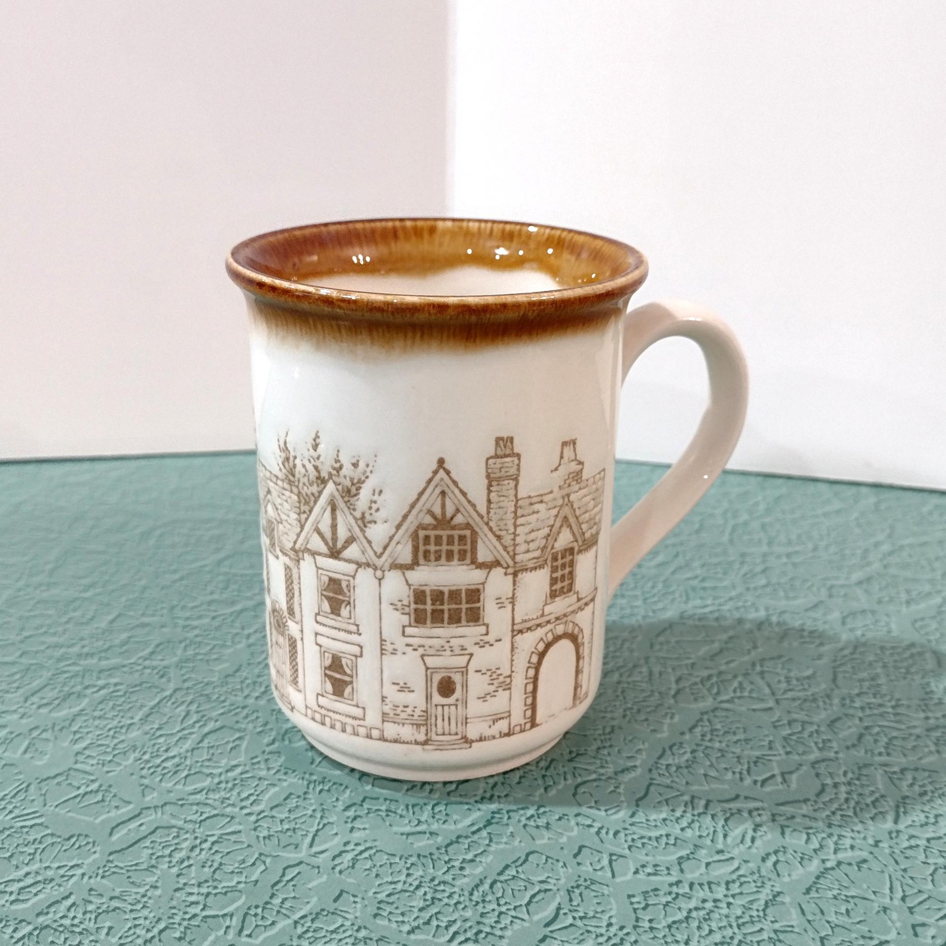 Vintage Coloroll England Biltons Ceramic Coffee Tea Mug, Village Scene Mug