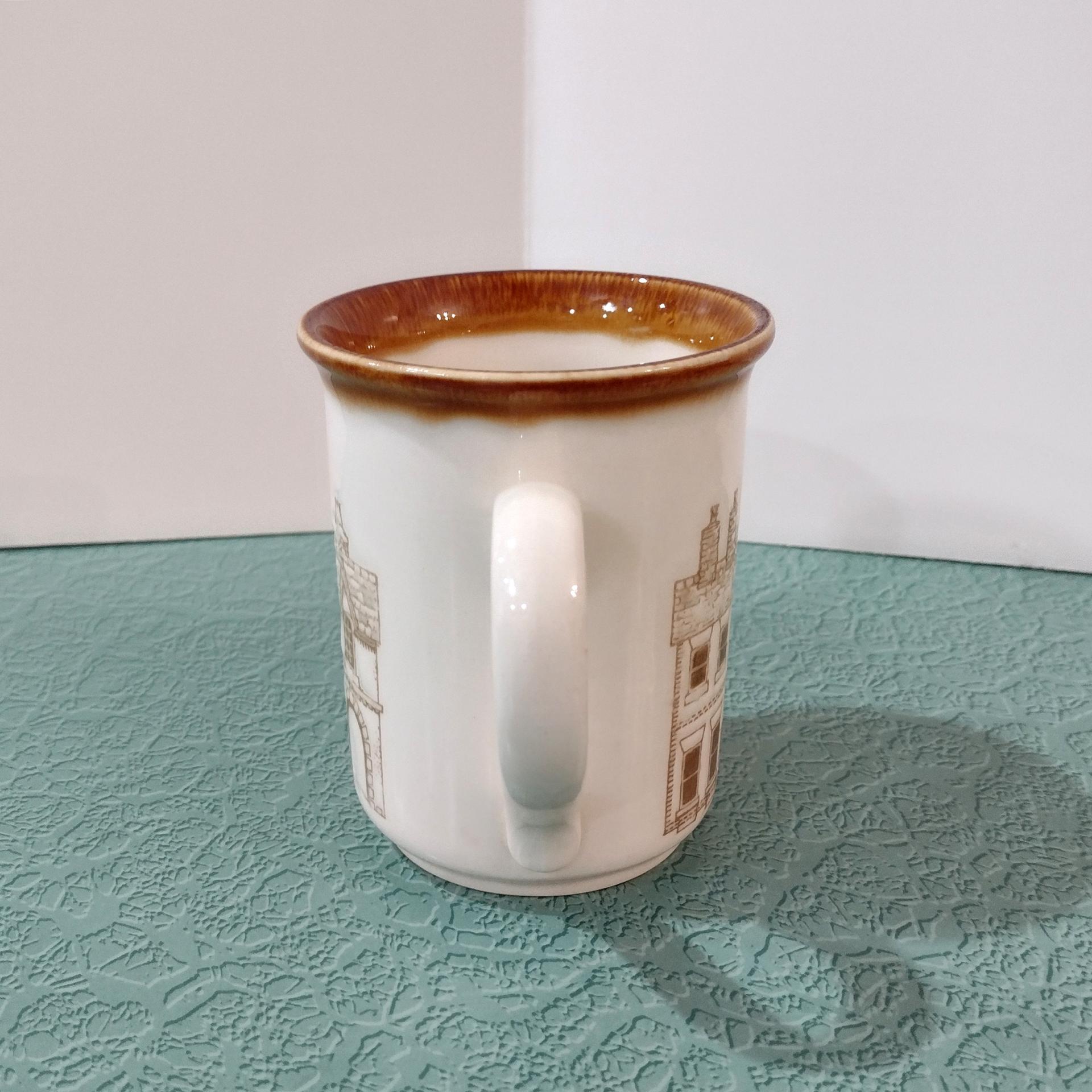 Vintage Coloroll England Biltons Ceramic Coffee Tea Mug, Village Scene Mug