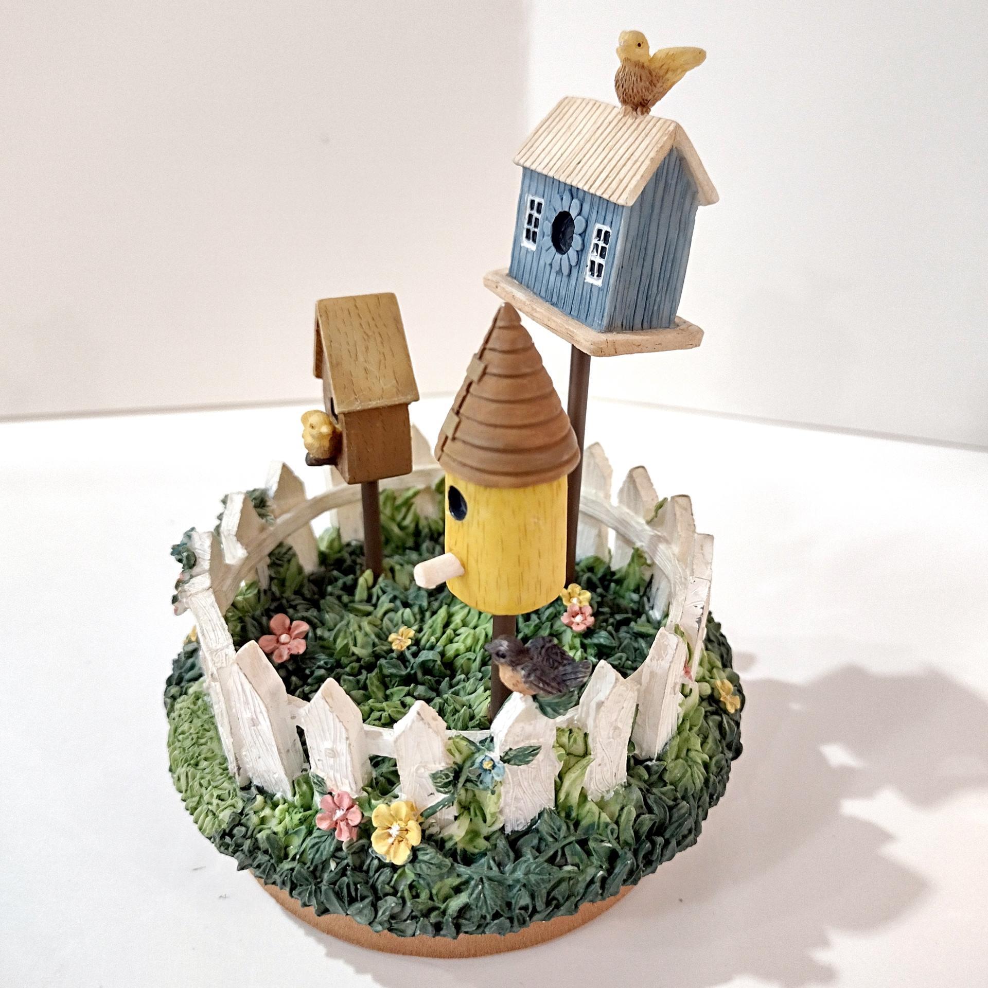 Vintage Our America Birdhouse Resin Jar Candle Topper