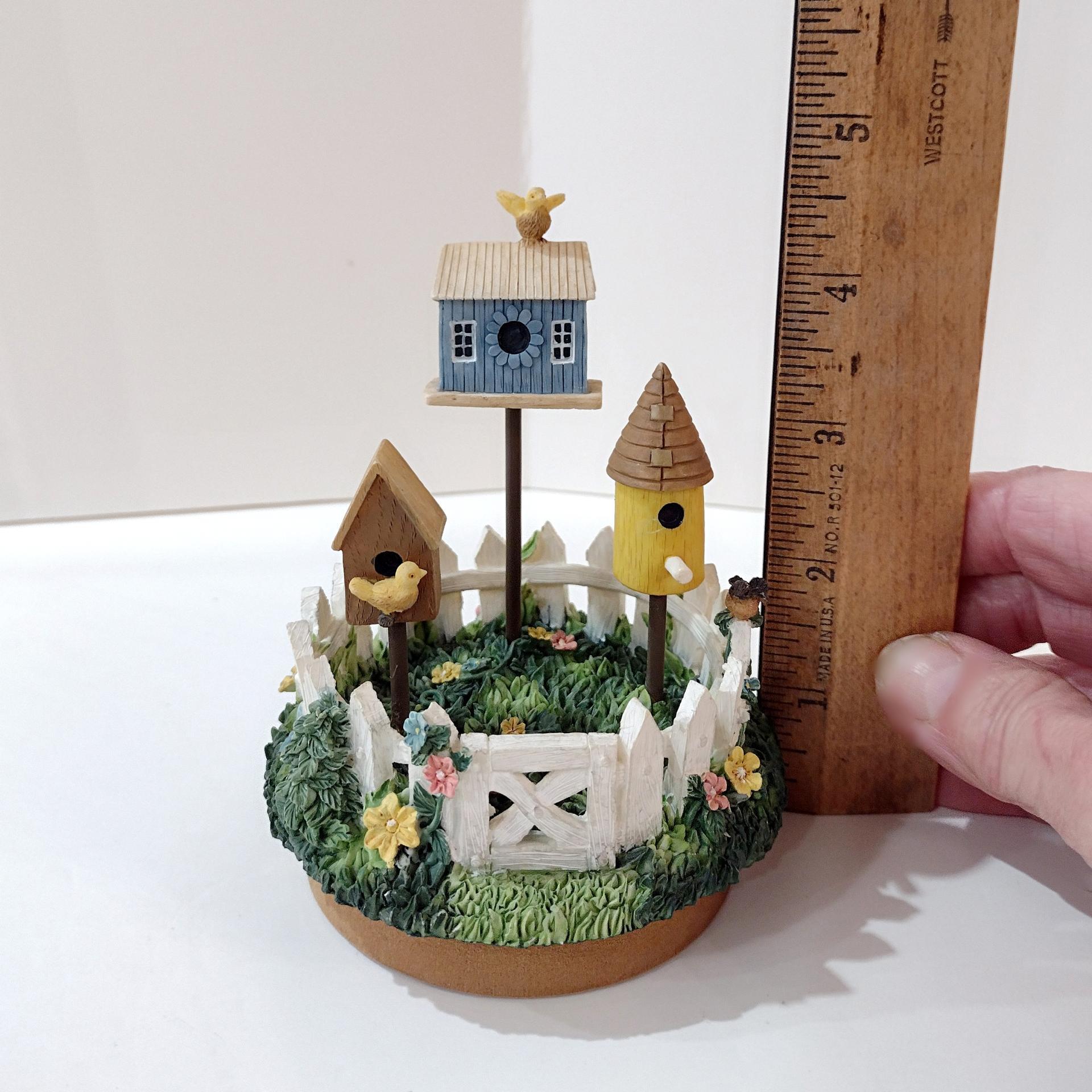 Vintage Our America Birdhouse Resin Jar Candle Topper