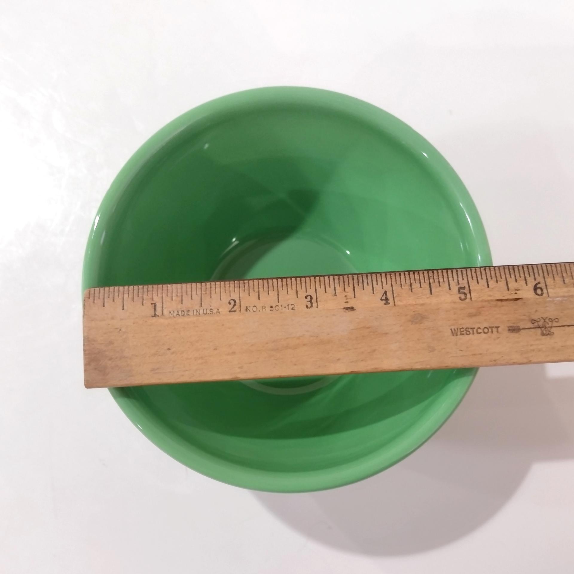 Vintage Anthropologie Kelly Green Biscuit Latte Bowls, Set of Three, Ceramic Cereal Soup Noodle Bowls