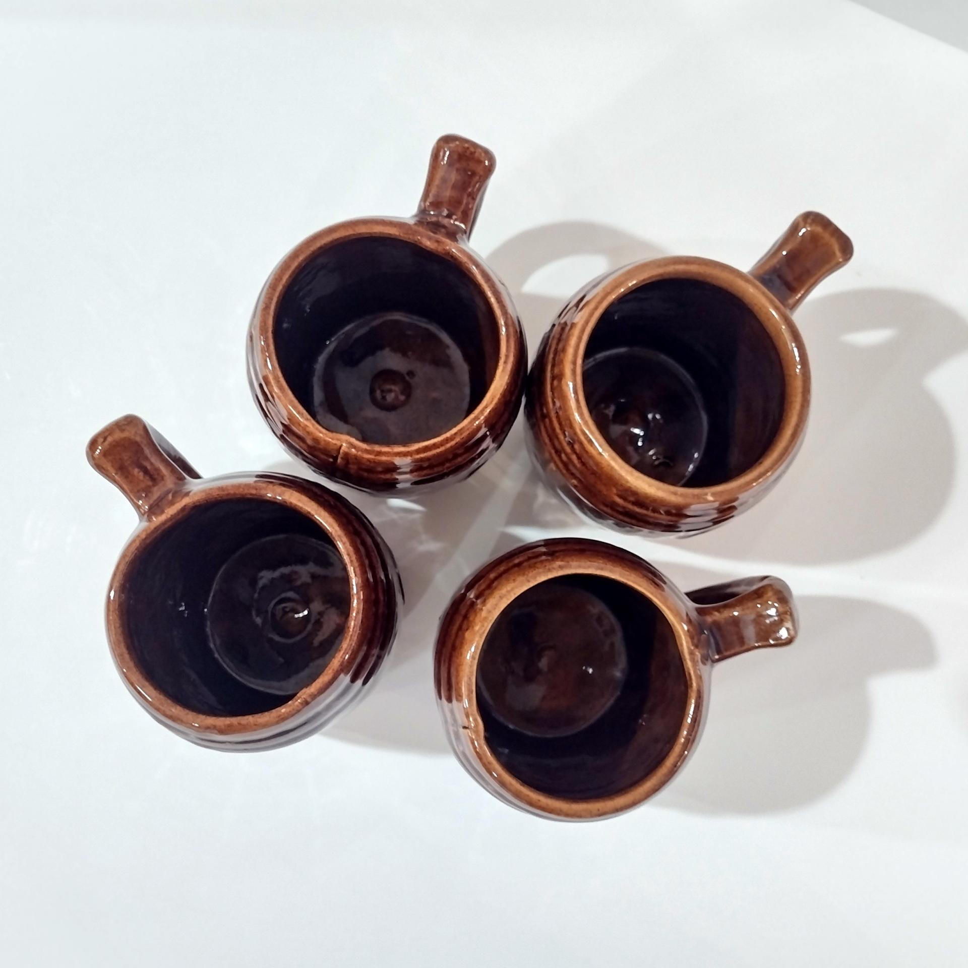 Vintage Blatz Beer Barrel Ceramic Mugs, Set of Four