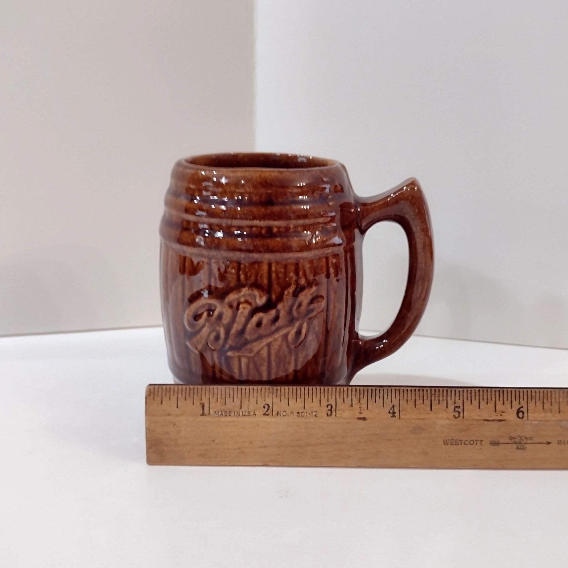 Vintage Blatz Beer Barrel Ceramic Mugs, Set of Four