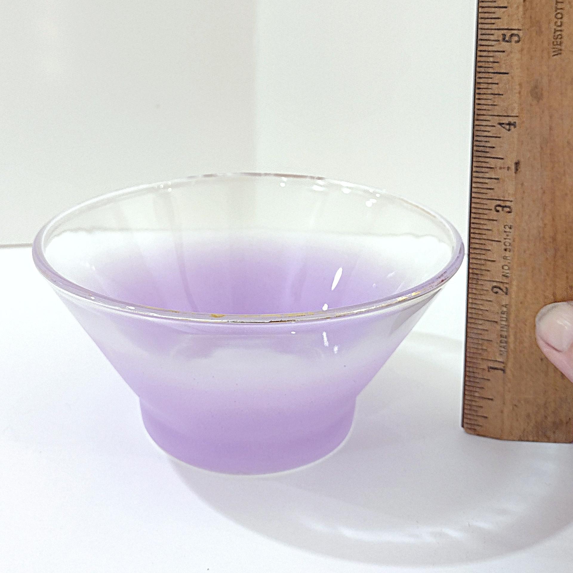 Vintage Purple Blendo Glass Dip Salad Bowls, Set of 2, MCM Glassware