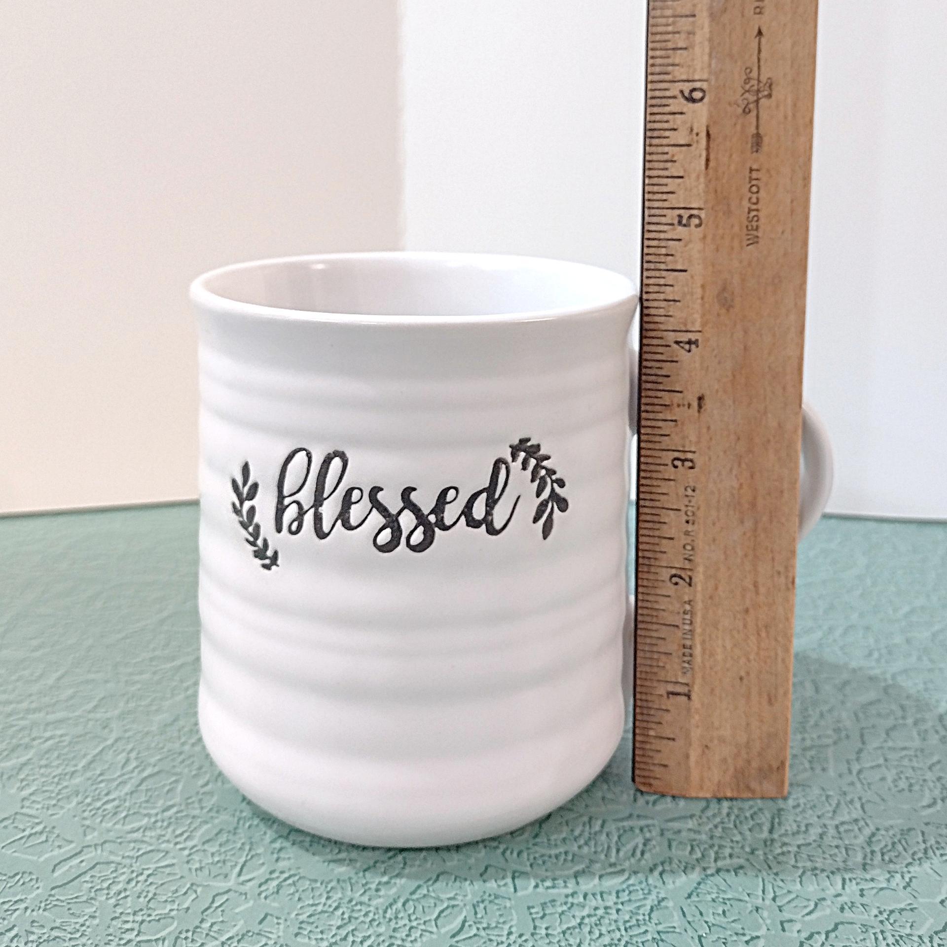 Vintage Blessed Oversized Ceramic Coffee Tea Mug
