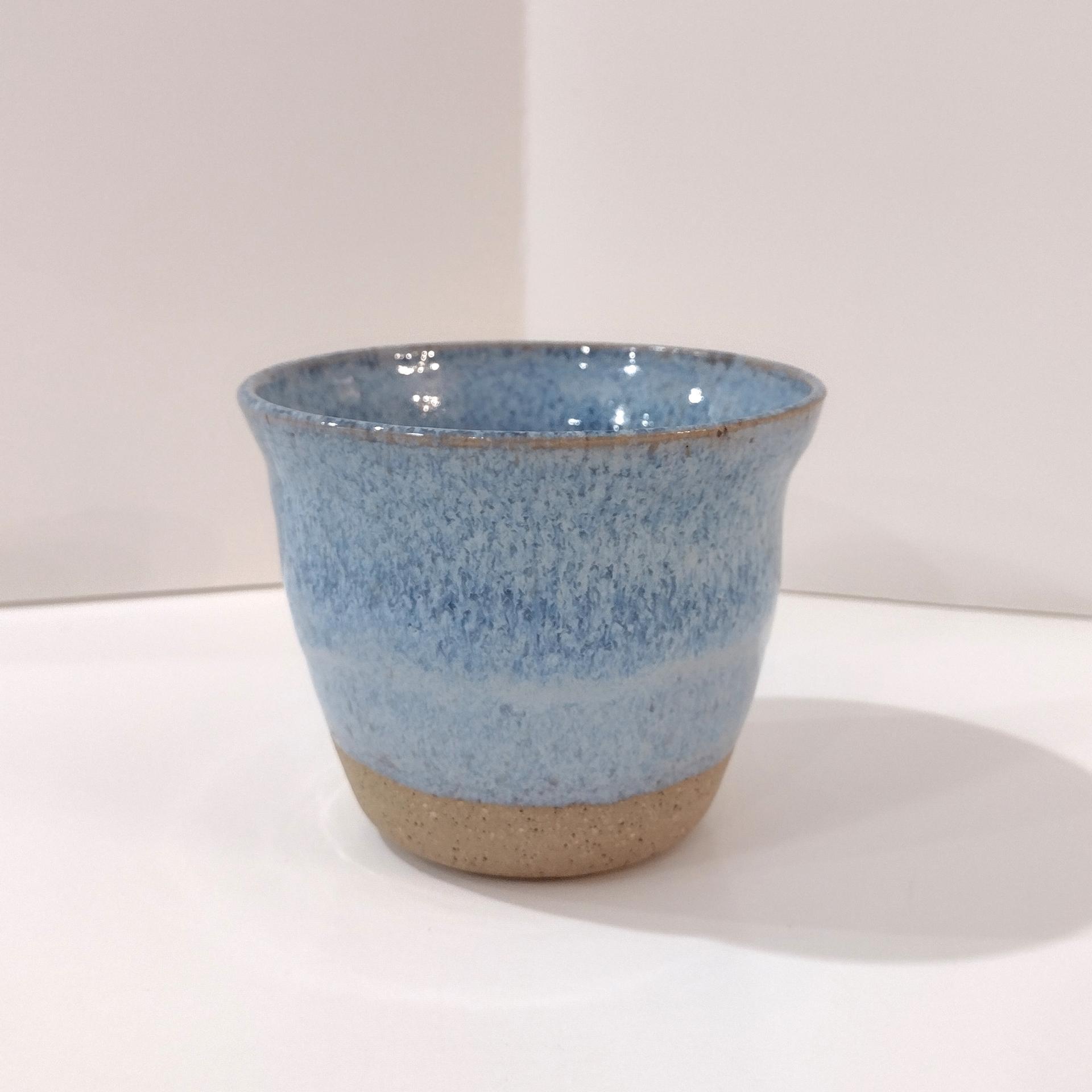 Vintage Ceramic Planter Pot, Blue and White Glaze Ceramic Small Pot