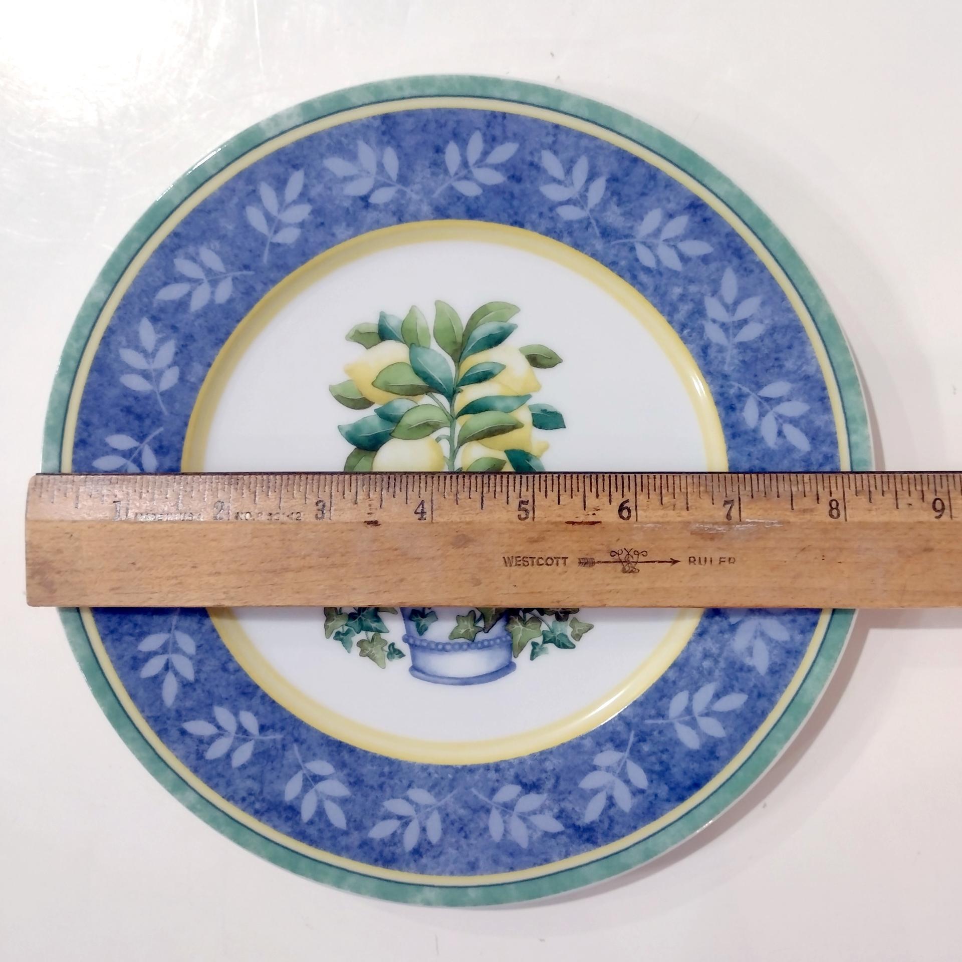 Vintage Villeroy and Boch Switch 3 Corfu Country Collection Luncheon Plate, German Porcelain Plate with Lemon Tree Design