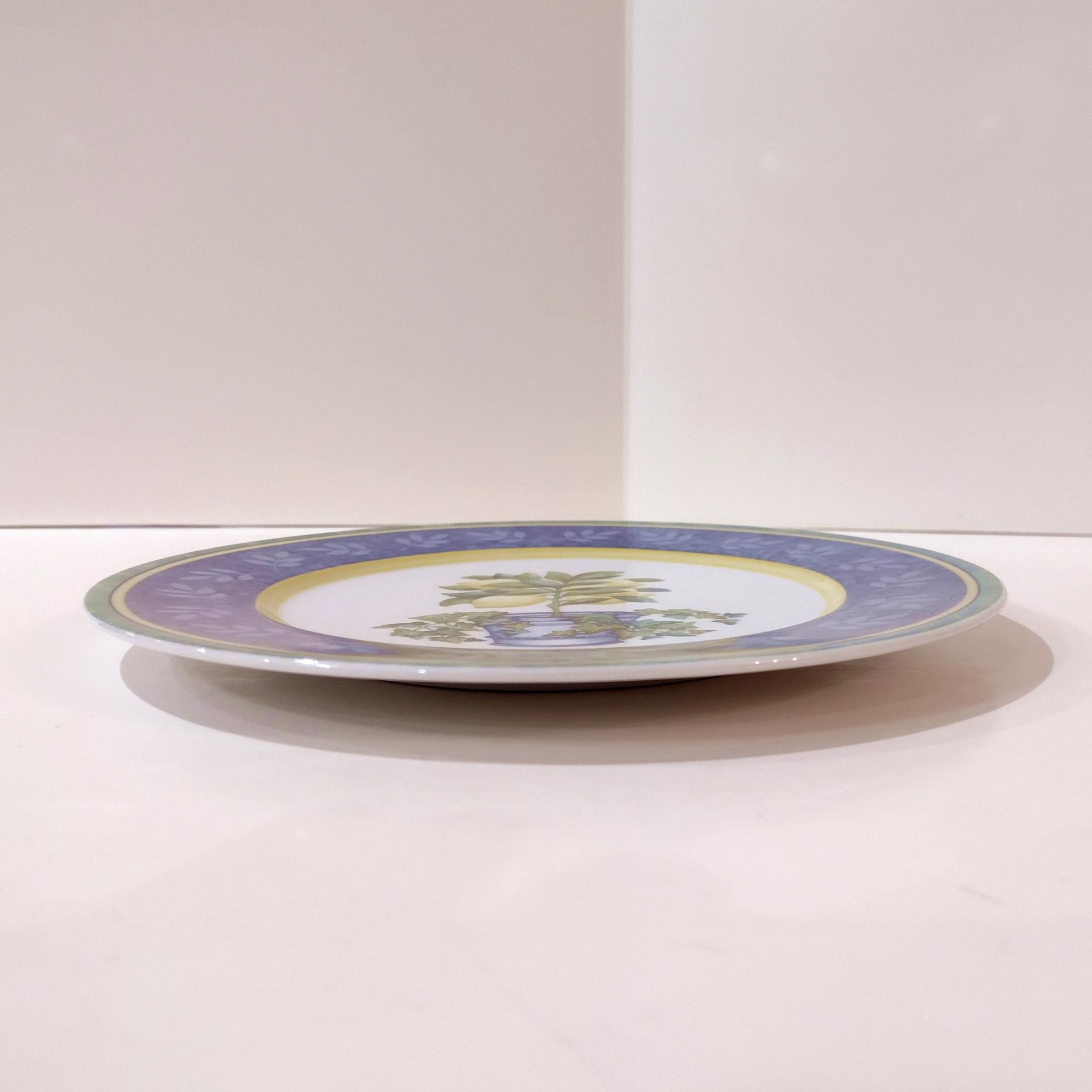 Vintage Villeroy and Boch Switch 3 Corfu Country Collection Luncheon Plate, German Porcelain Plate with Lemon Tree Design