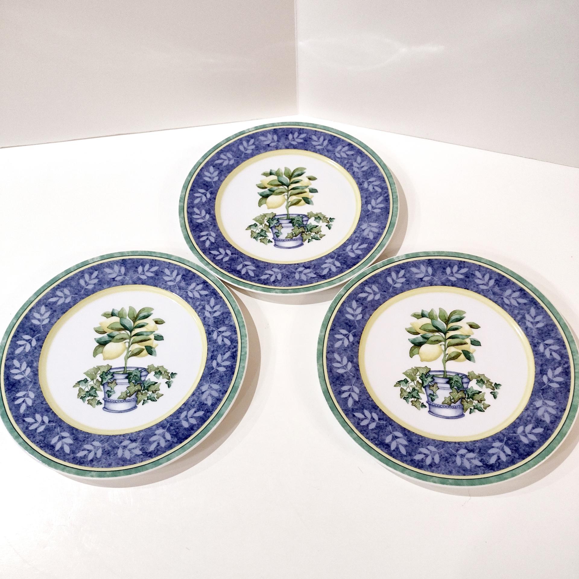 Vintage Villeroy and Boch Switch 3 Corfu Country Collection Luncheon Plate, German Porcelain Plate with Lemon Tree Design