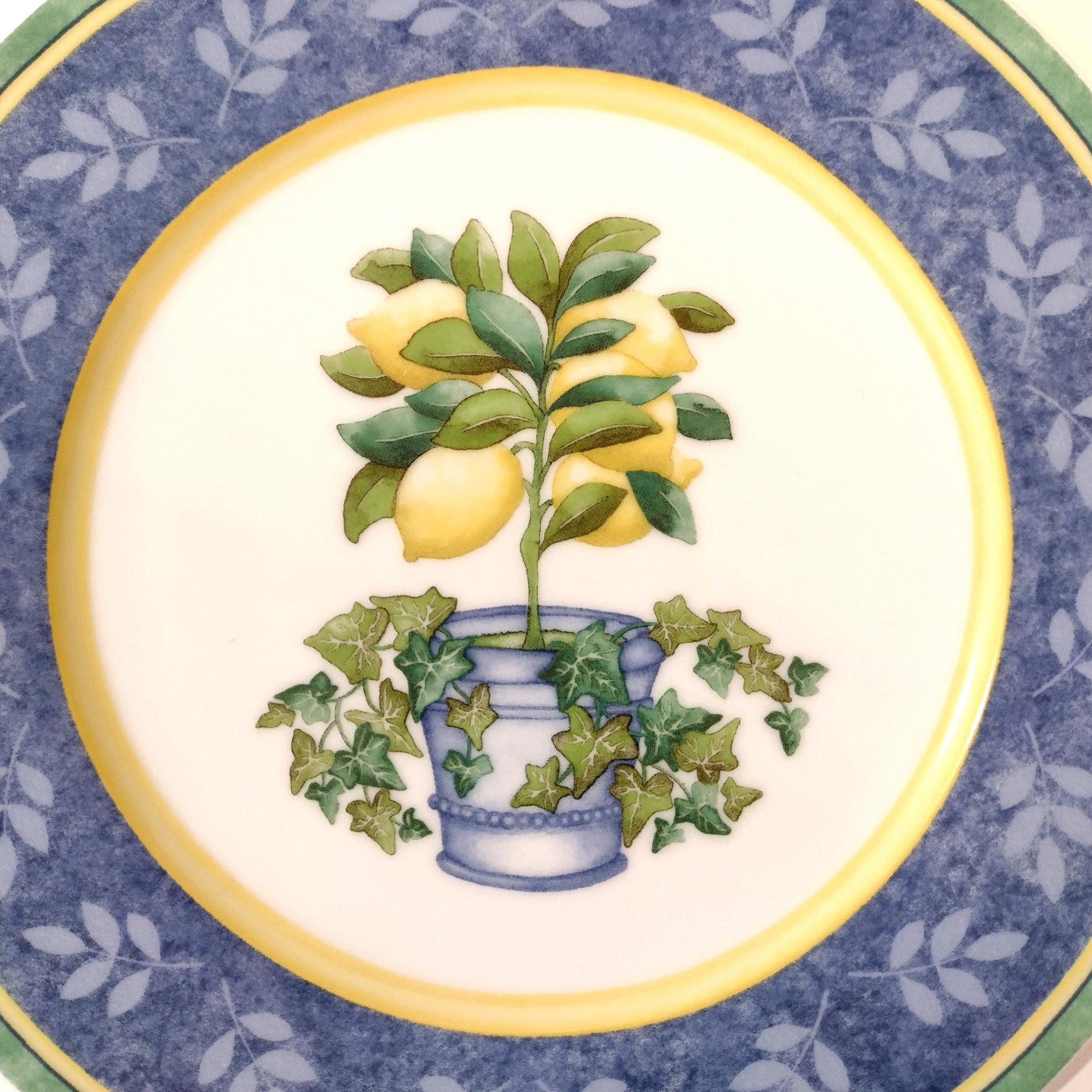 Vintage Villeroy and Boch Switch 3 Corfu Country Collection Luncheon Plate, German Porcelain Plate with Lemon Tree Design