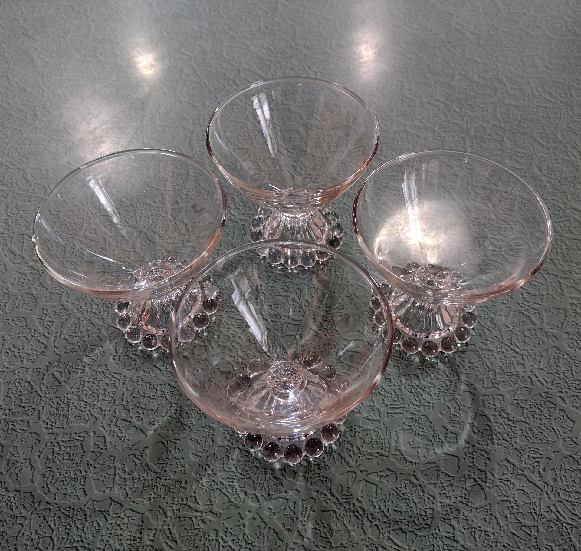 Vintage Anchor Hocking Berwick Boopie Champagne / Tall Sherbet Glasses, Set of Four