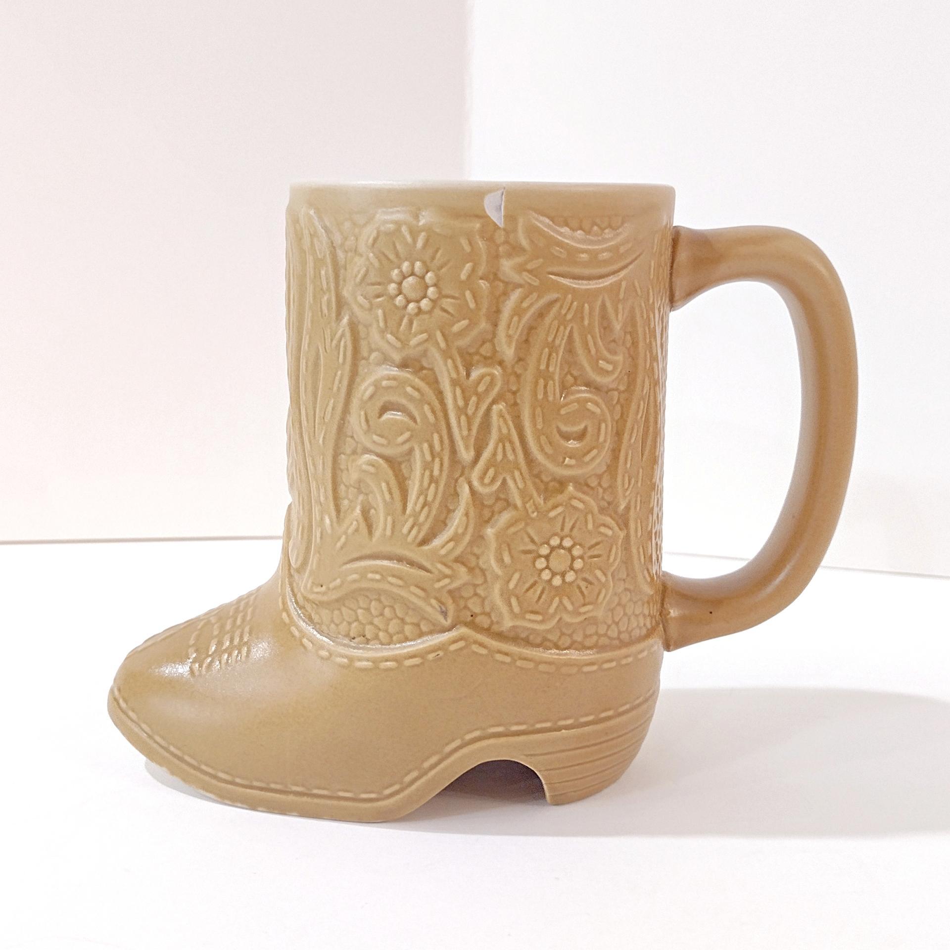 Vintage Ceramarte Western Cowboy Boot Mug, Small Boot Succulent Planter Pot, Pen Pencil Holder