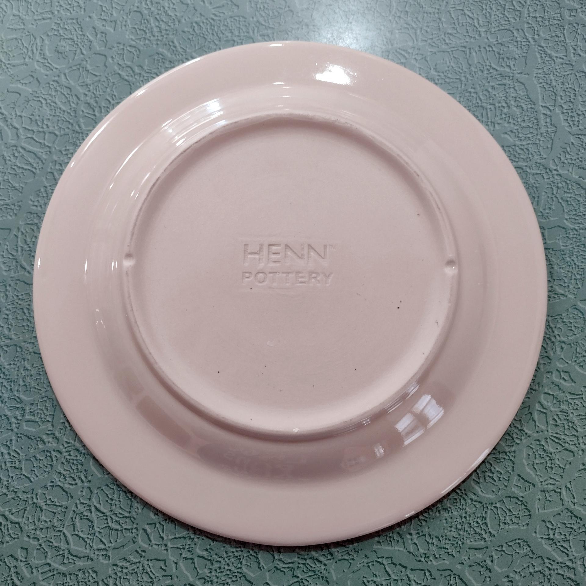 Vintage Henn Pottery Botanical Basket Ceramic Plate, Gerald E Henn Pottery, Floral Dinner Plate