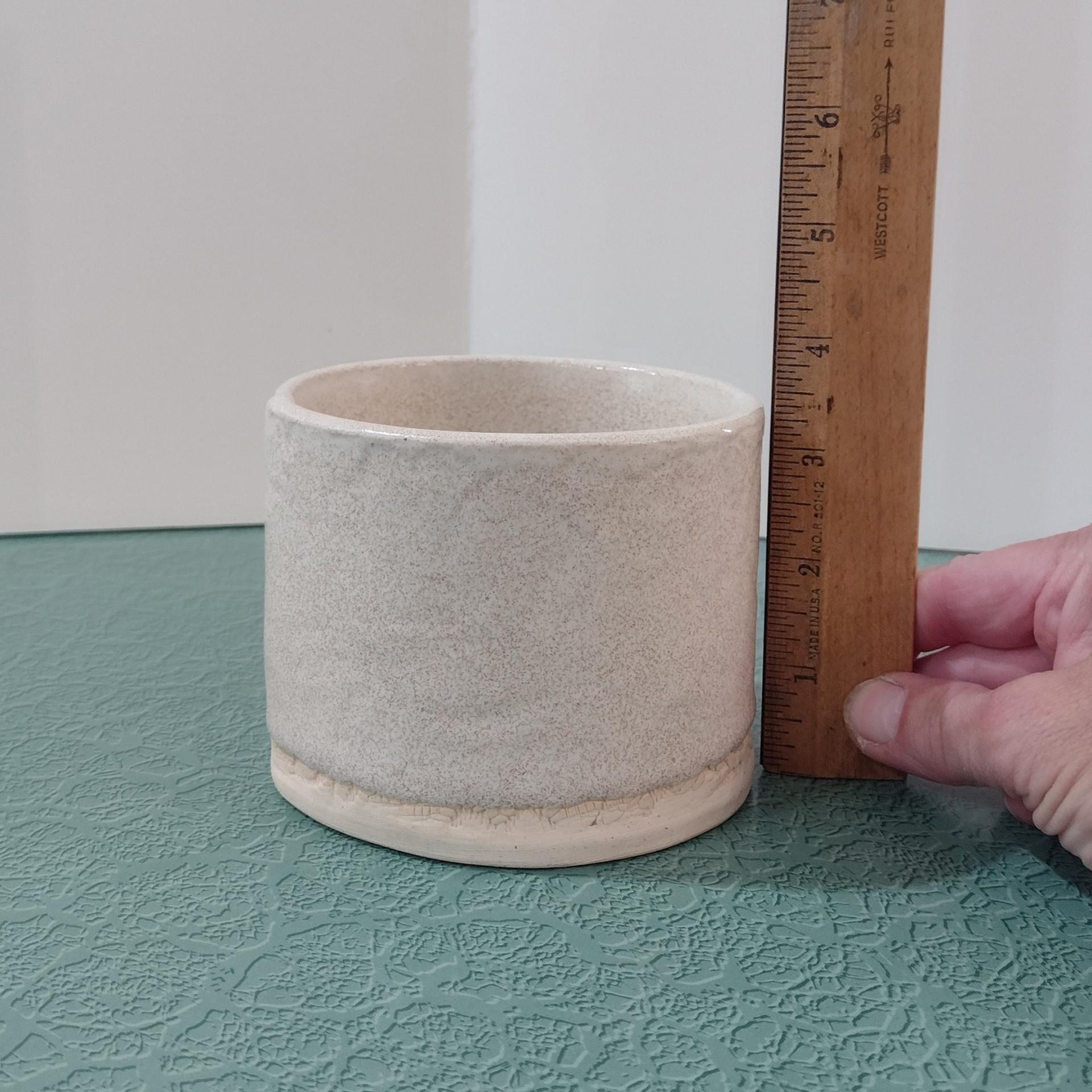 Vintage Ceramic Planter Pot, Beige Glaze Ceramic Small Pot