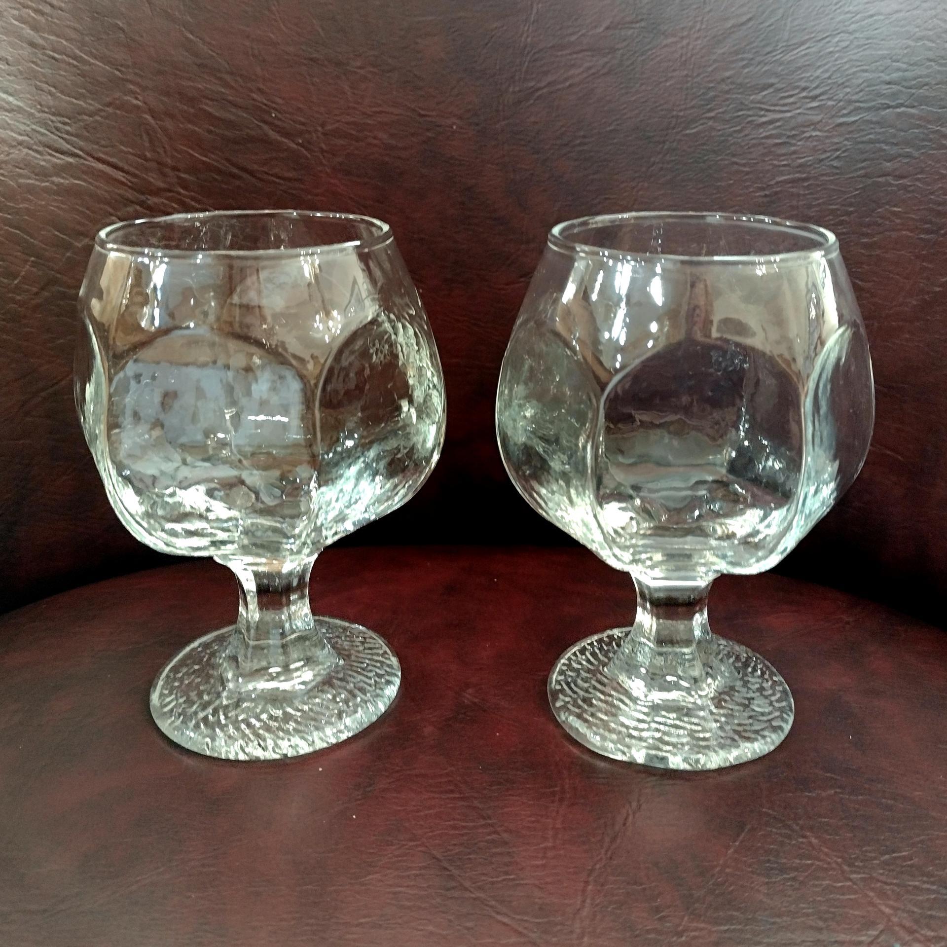 Vintage Libbey Chivalry Brandy Snifter Cognac Glasses, Set of Two