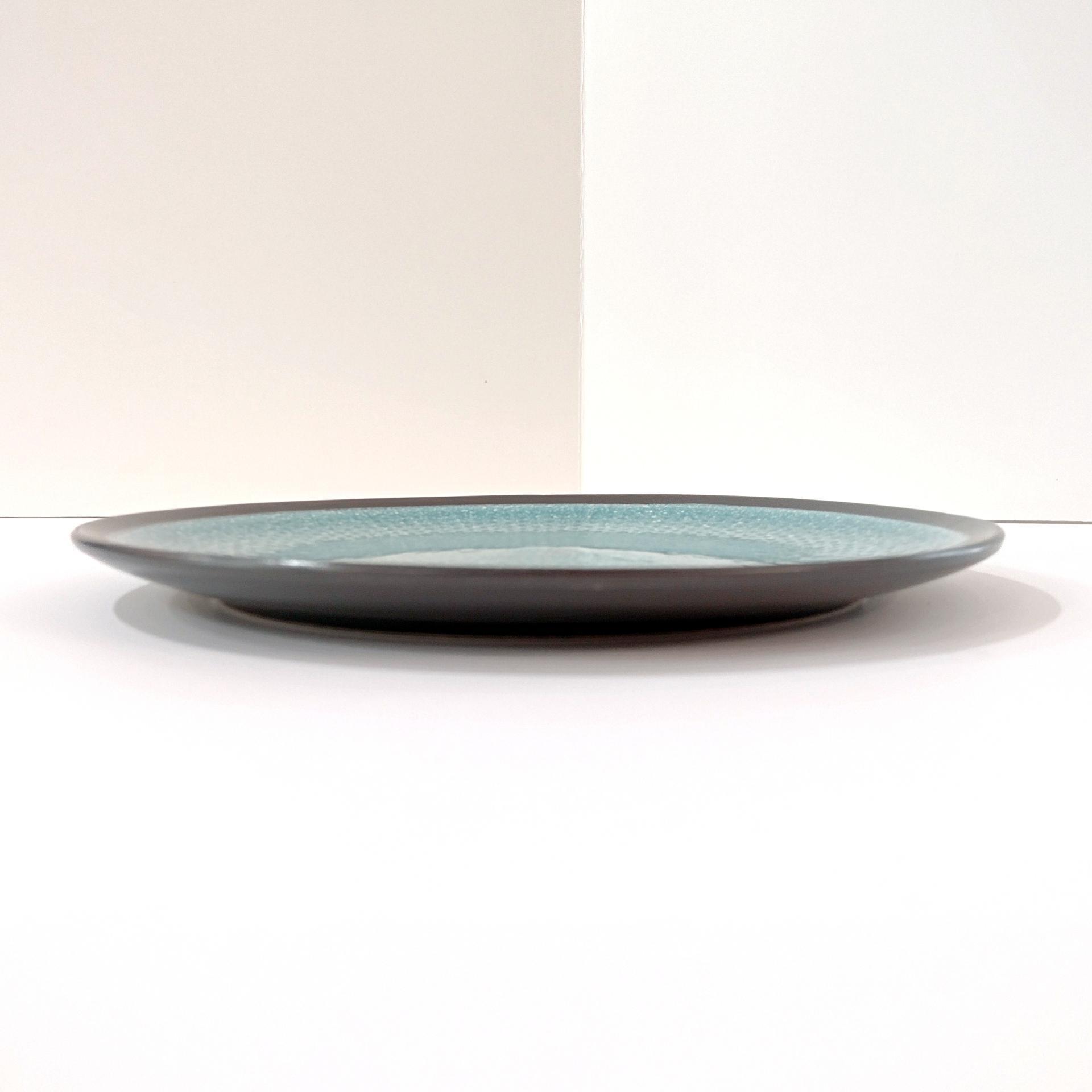 Broyhill Mikasa Maddox Blue Dinner Plate, Teal Blue and Gray Ceramic Dinnerware