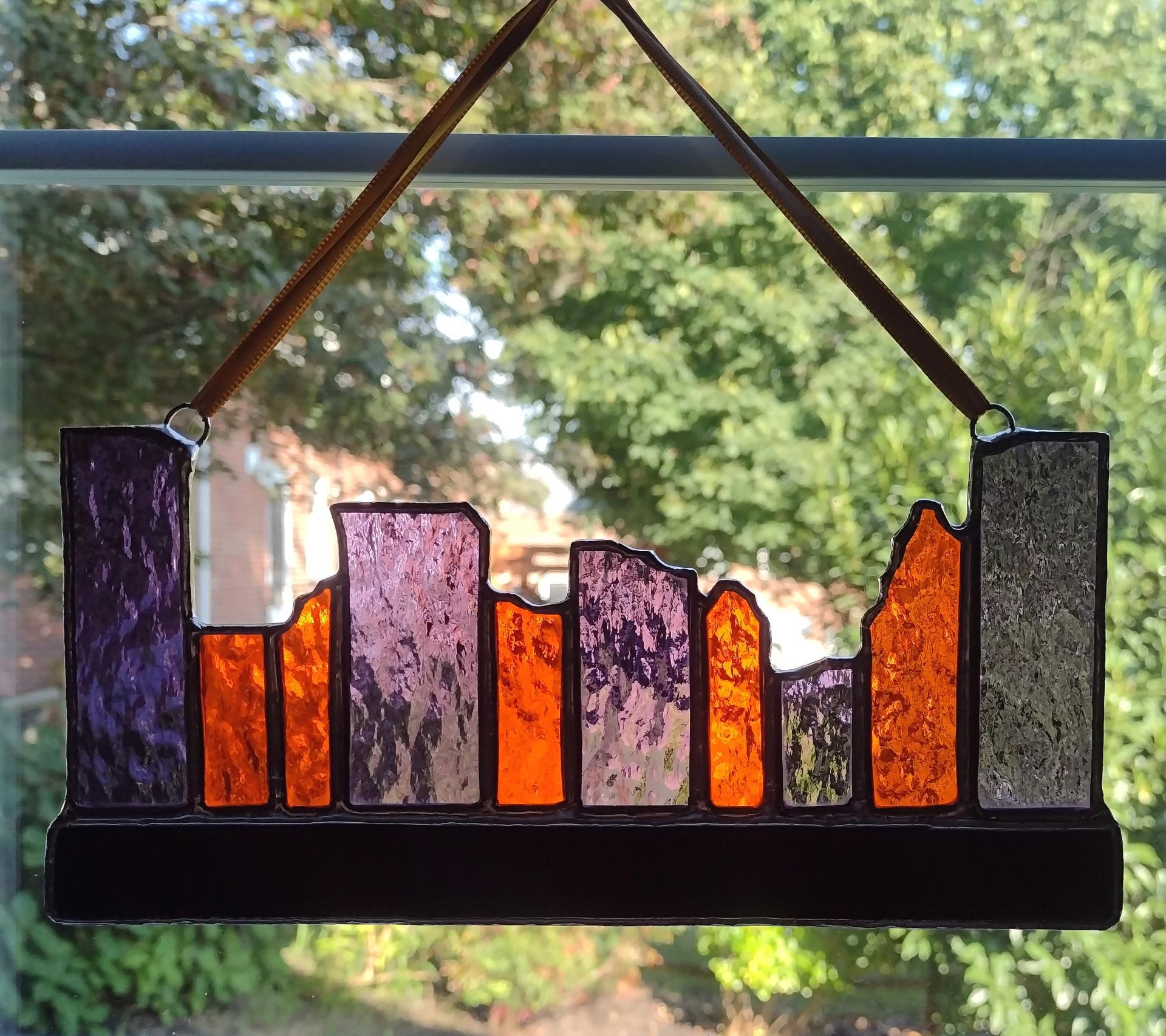 Baltimore City Skyline Stained Glass Suncatcher