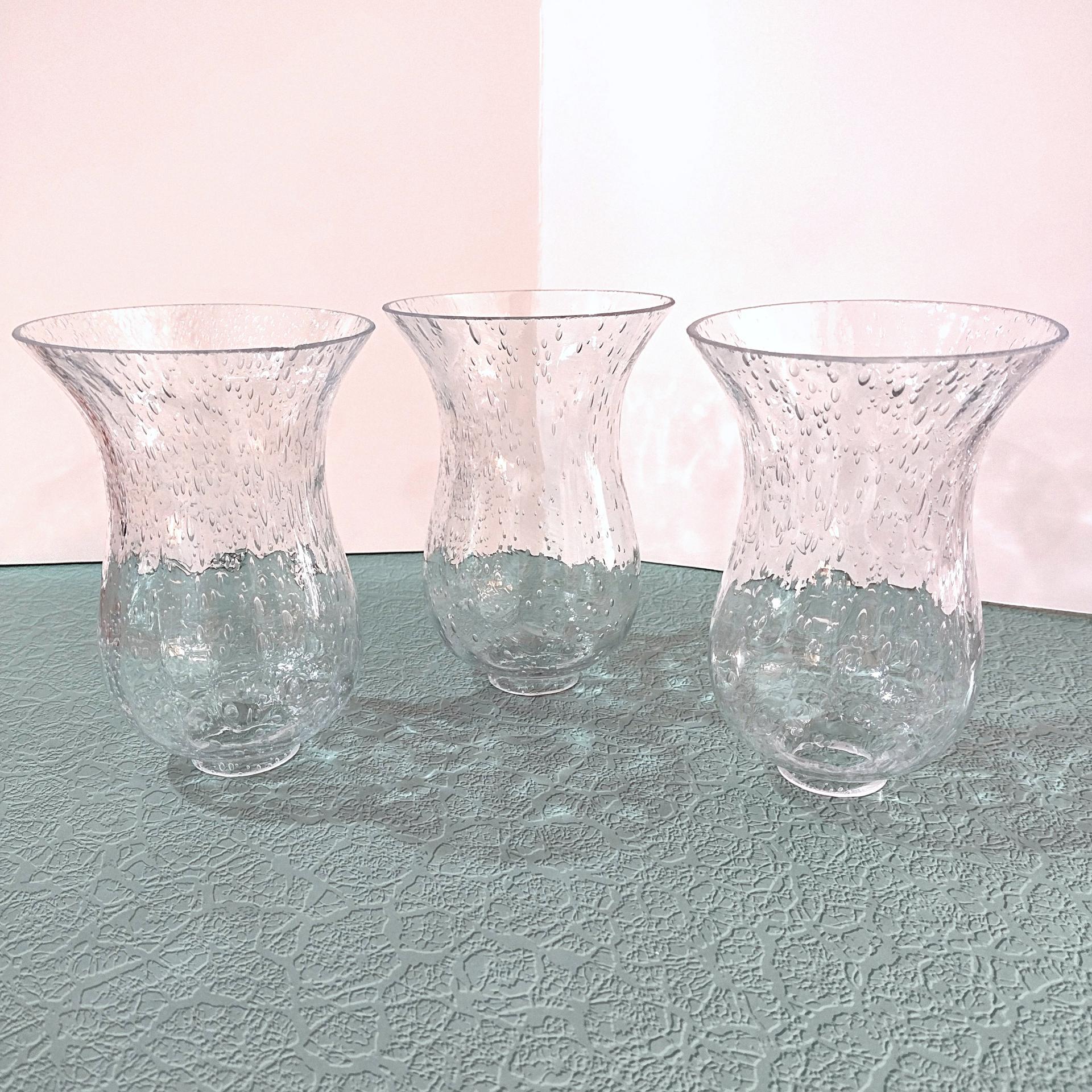 Vintage Clear Bubble Glass Hurricane Candle Chimney, Glass Oil Lamp Globe