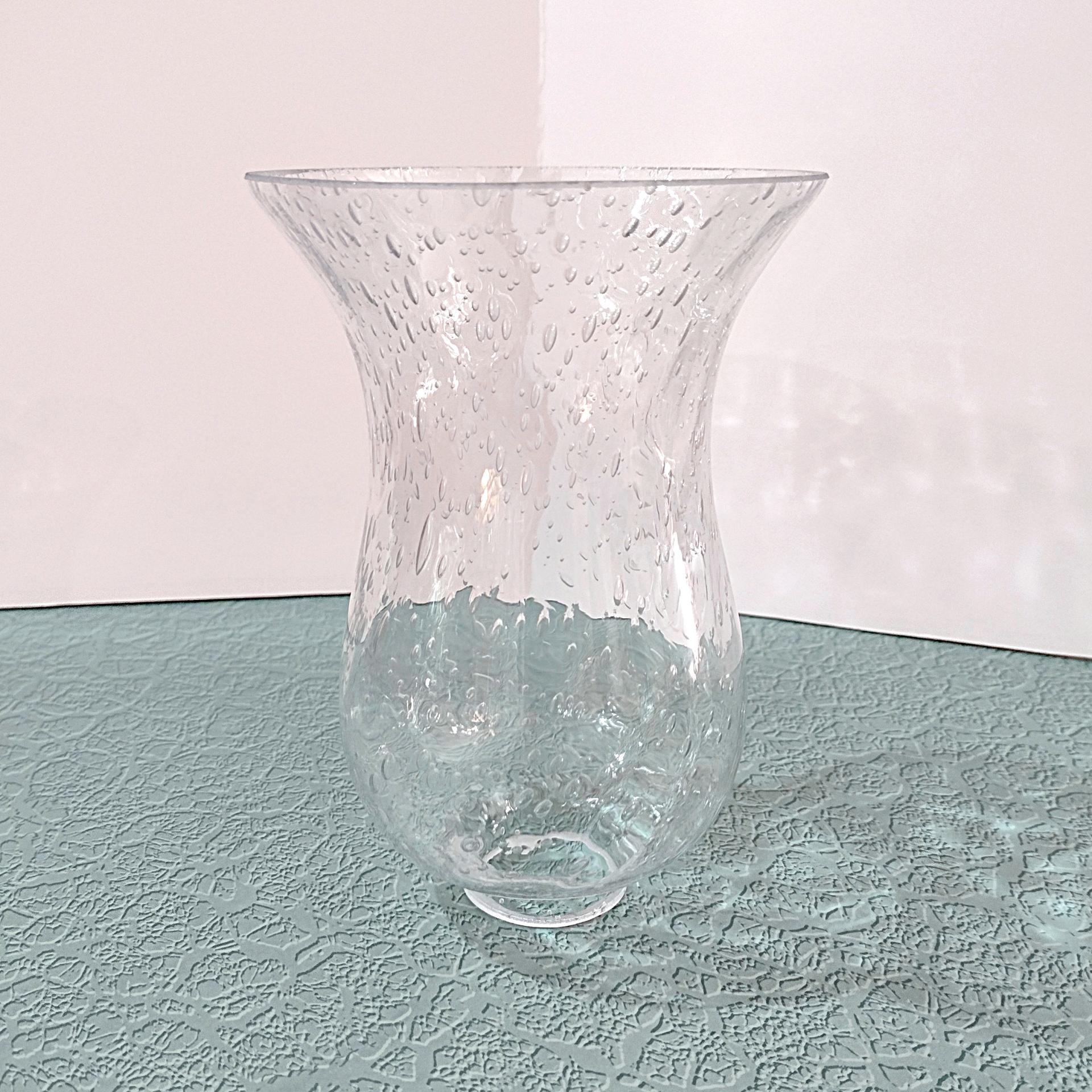 Vintage Clear Bubble Glass Hurricane Candle Chimney, Glass Oil Lamp Globe