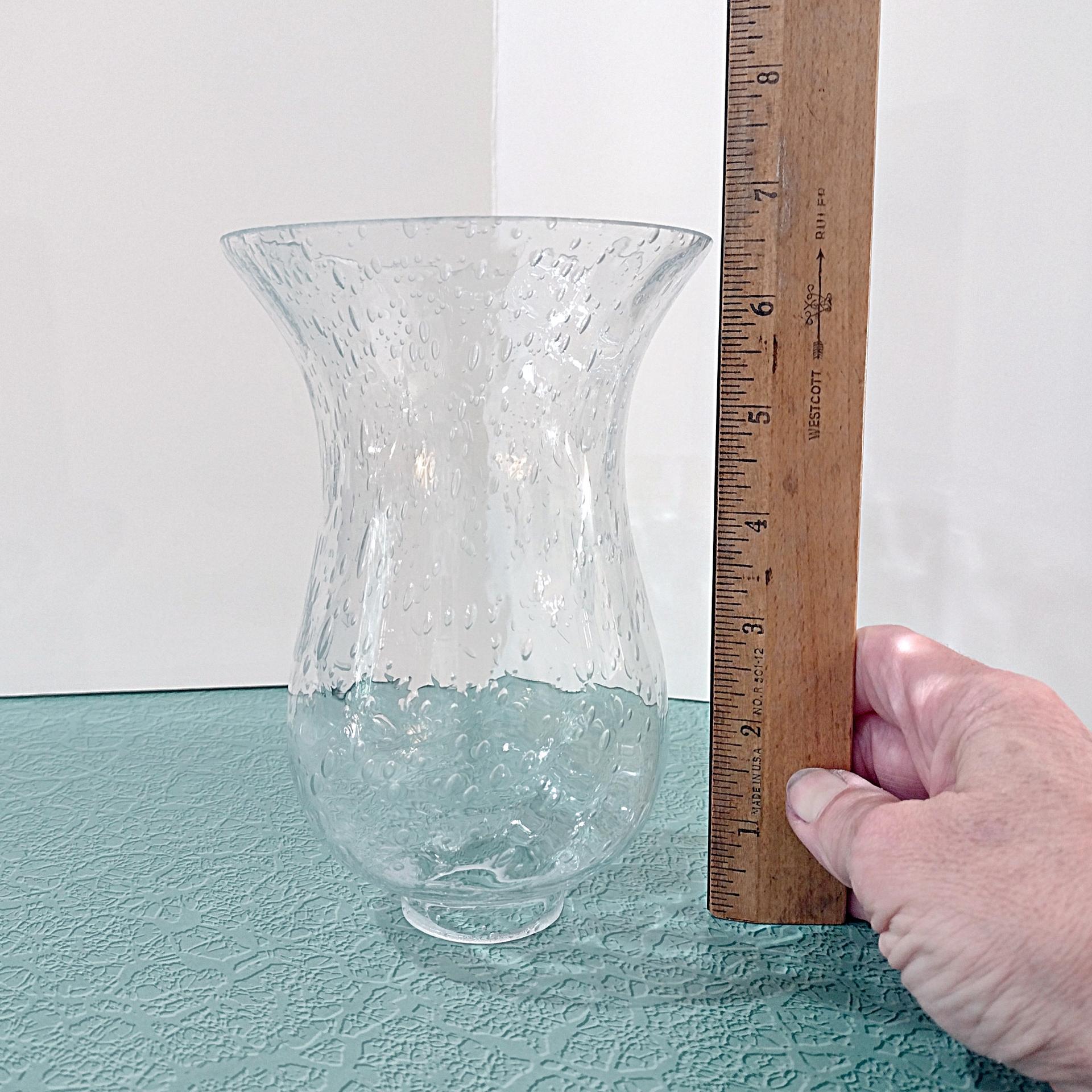 Vintage Clear Bubble Glass Hurricane Candle Chimney, Glass Oil Lamp Globe