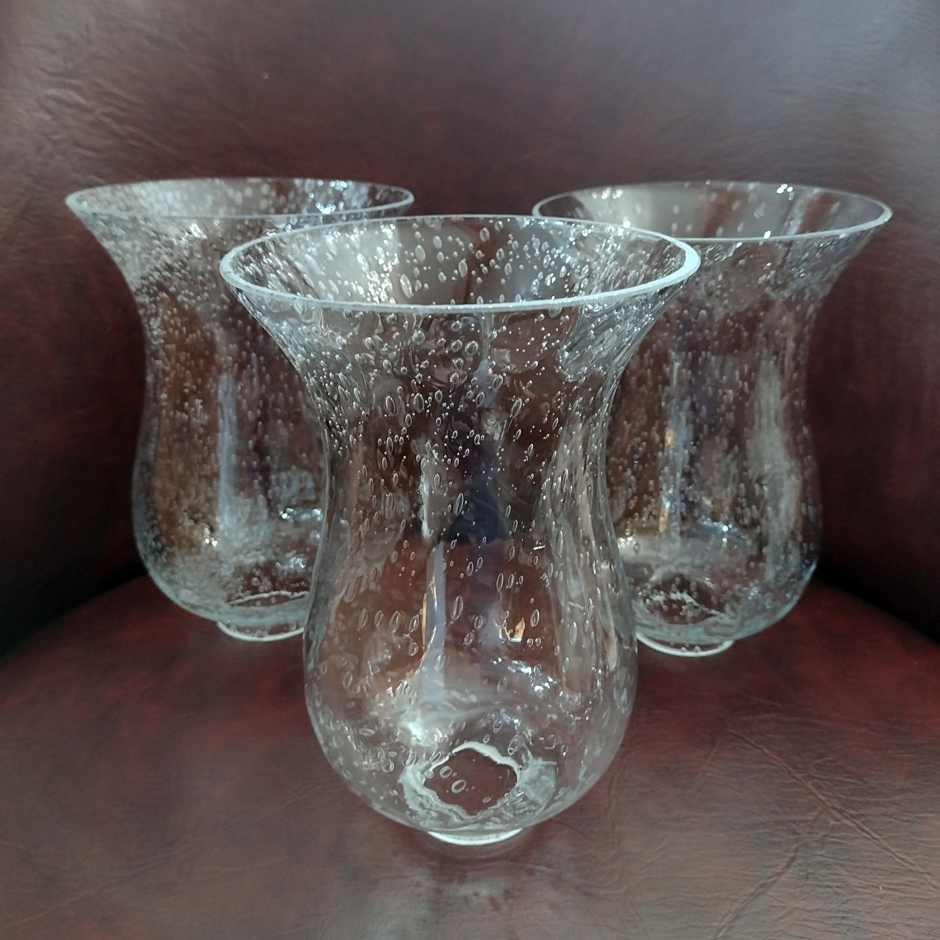 Vintage Clear Bubble Glass Hurricane Candle Chimney, Glass Oil Lamp Globe