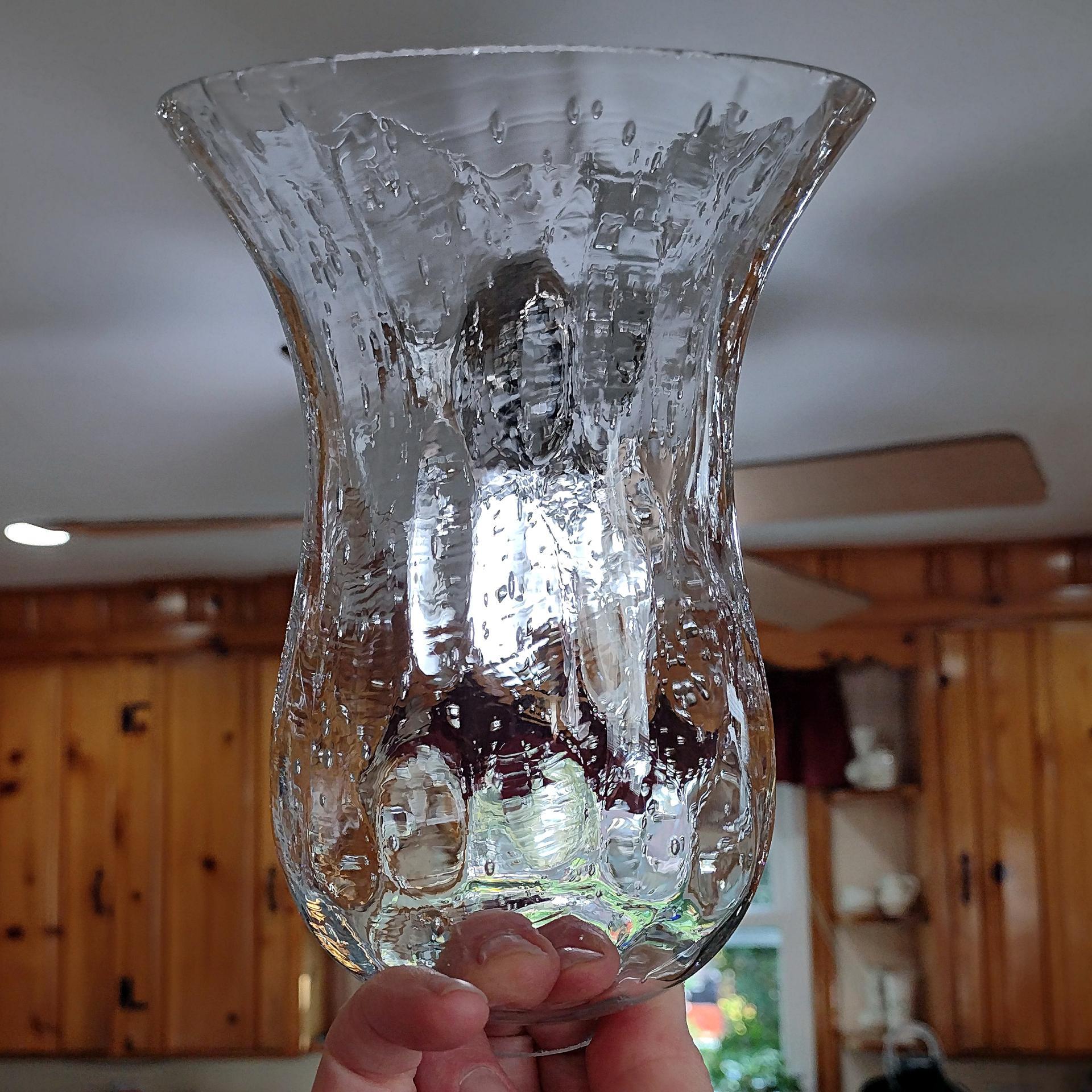 Vintage Clear Bubble Glass Hurricane Candle Chimney, Glass Oil Lamp Globe