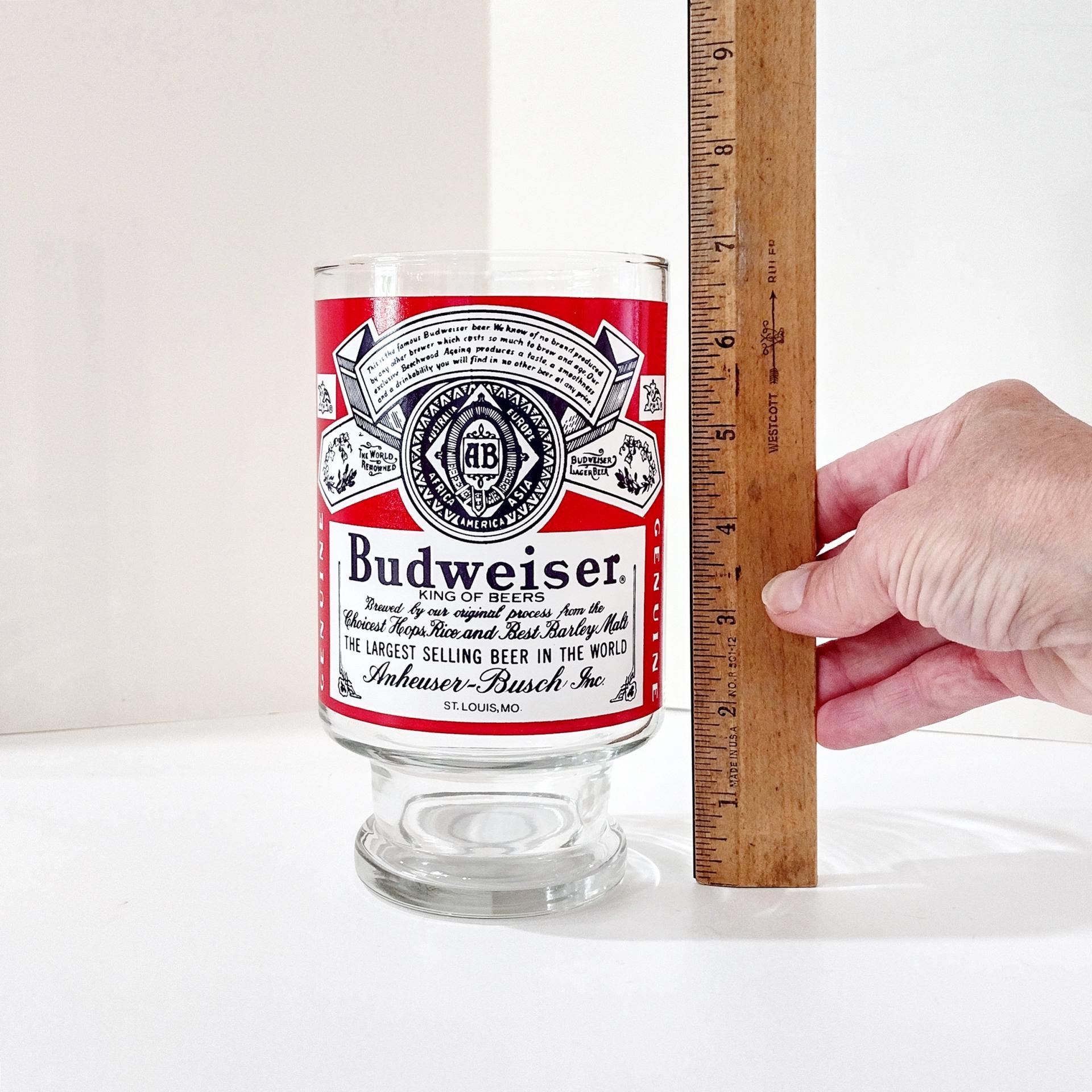 Vintage Budweiser 32 Ounce Large Beer Glasses, Set of Two