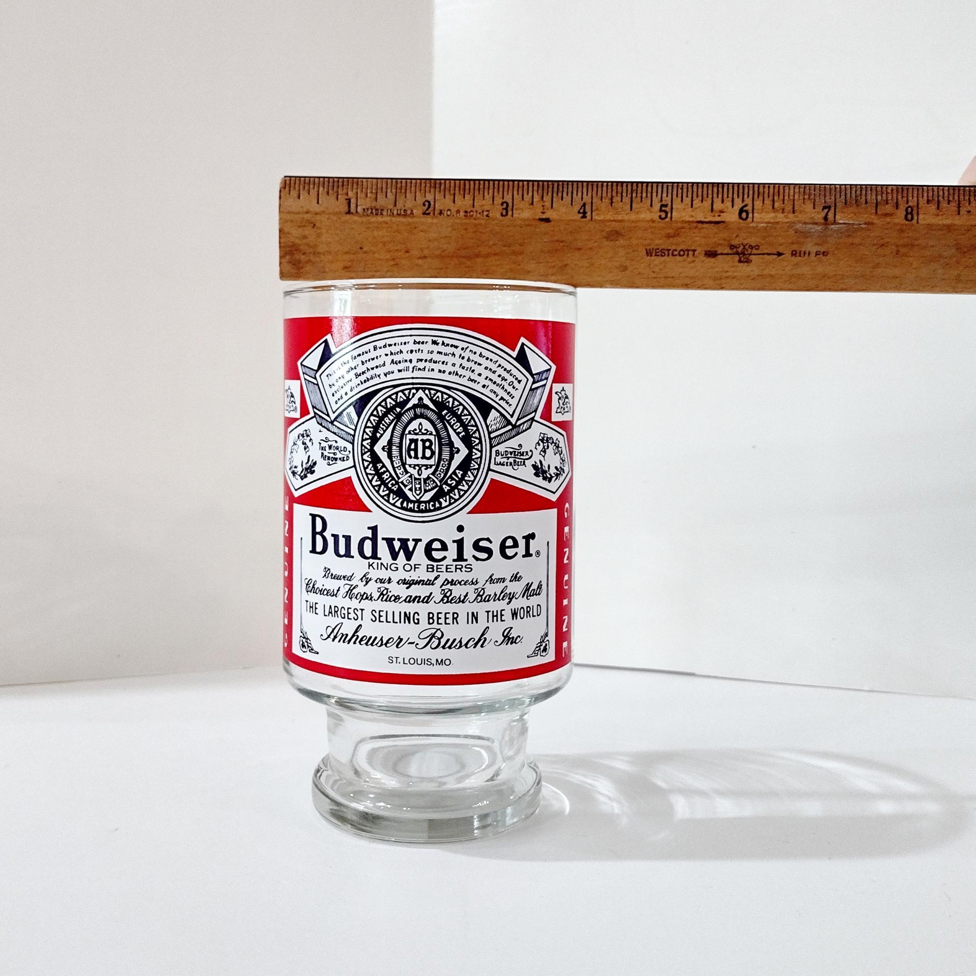Vintage Budweiser 32 Ounce Large Beer Glasses, Set of Two