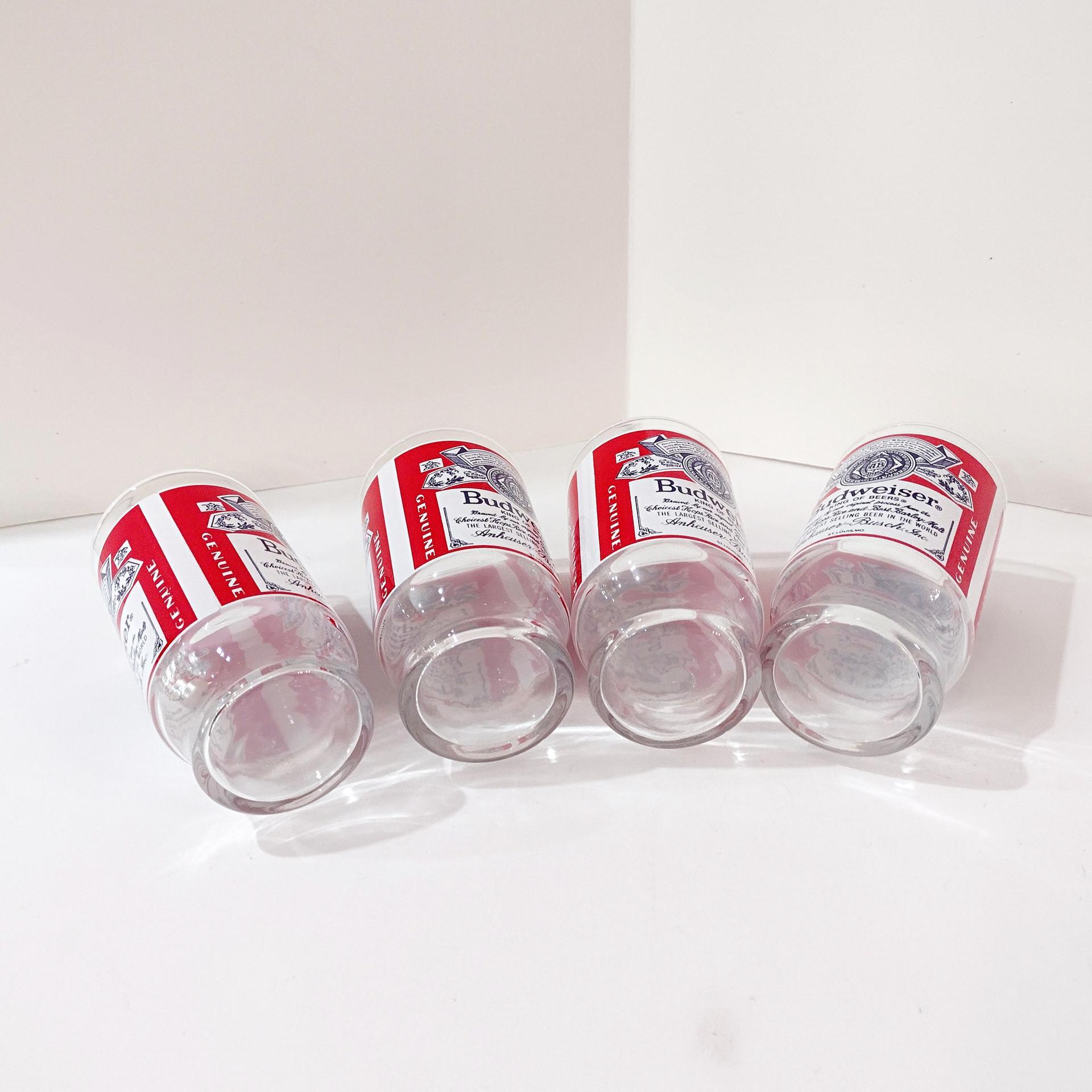Vintage Budweiser 13 Ounce Beer Drinking Glasses, Set of Four