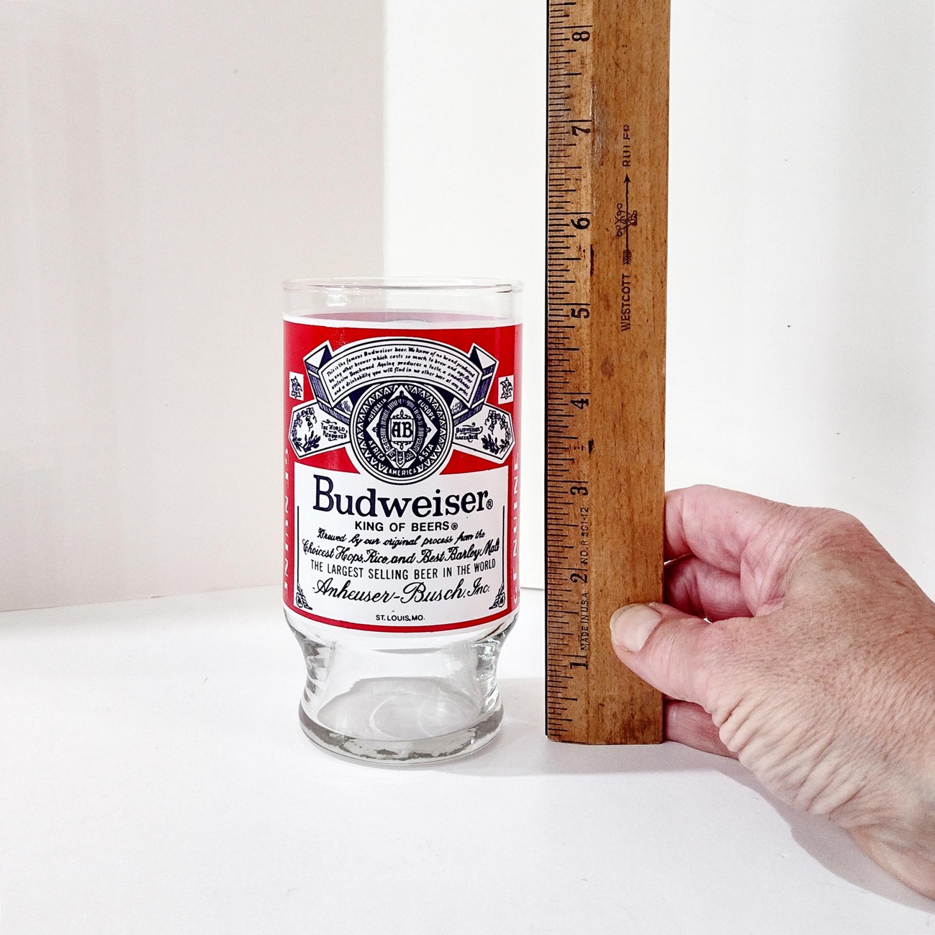 Vintage Budweiser 13 Ounce Beer Drinking Glasses, Set of Four