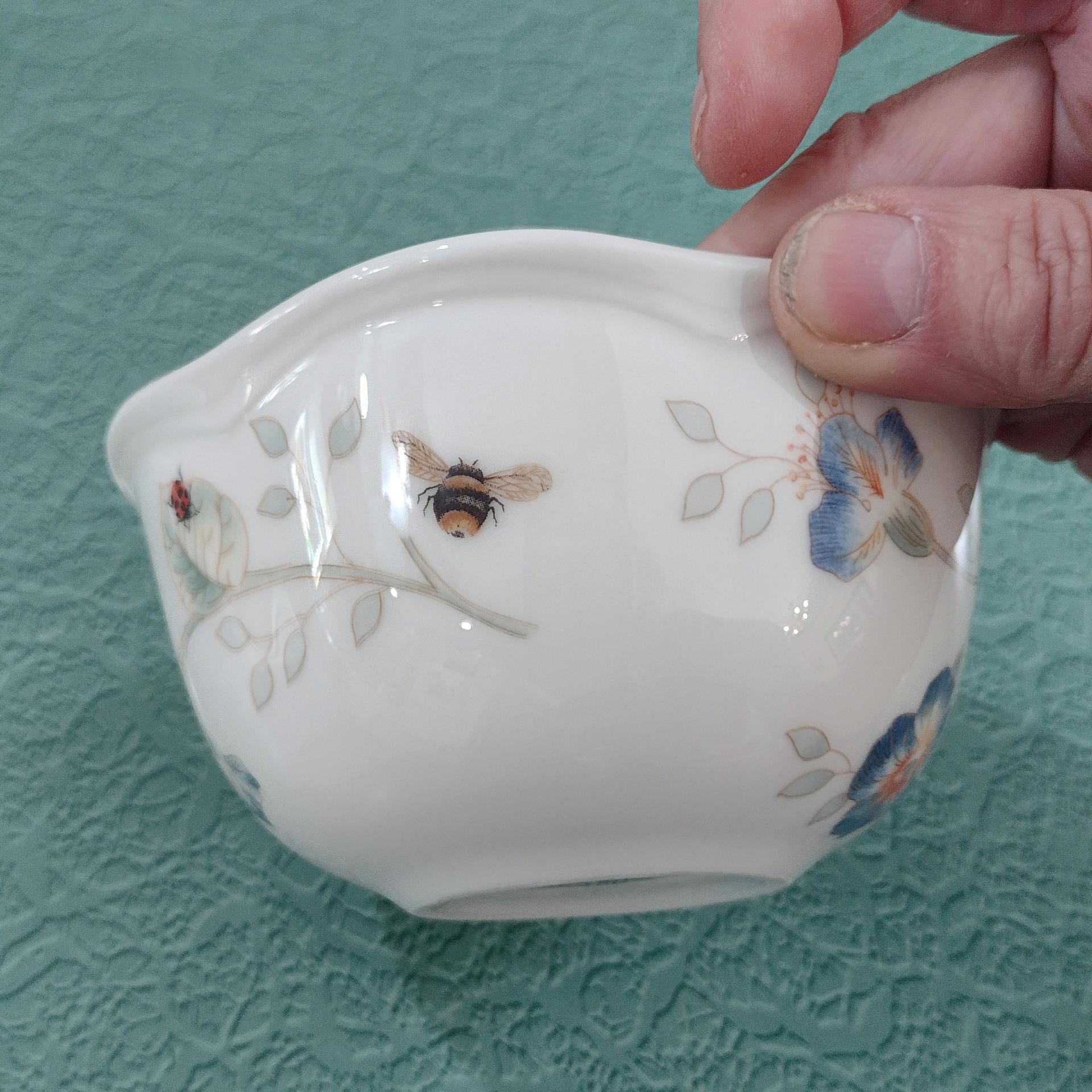 Vintage Lenox Butterfly Meadow Rice Dessert Bowls, Set of Three, Porcelain Floral Candy Nut Dishes