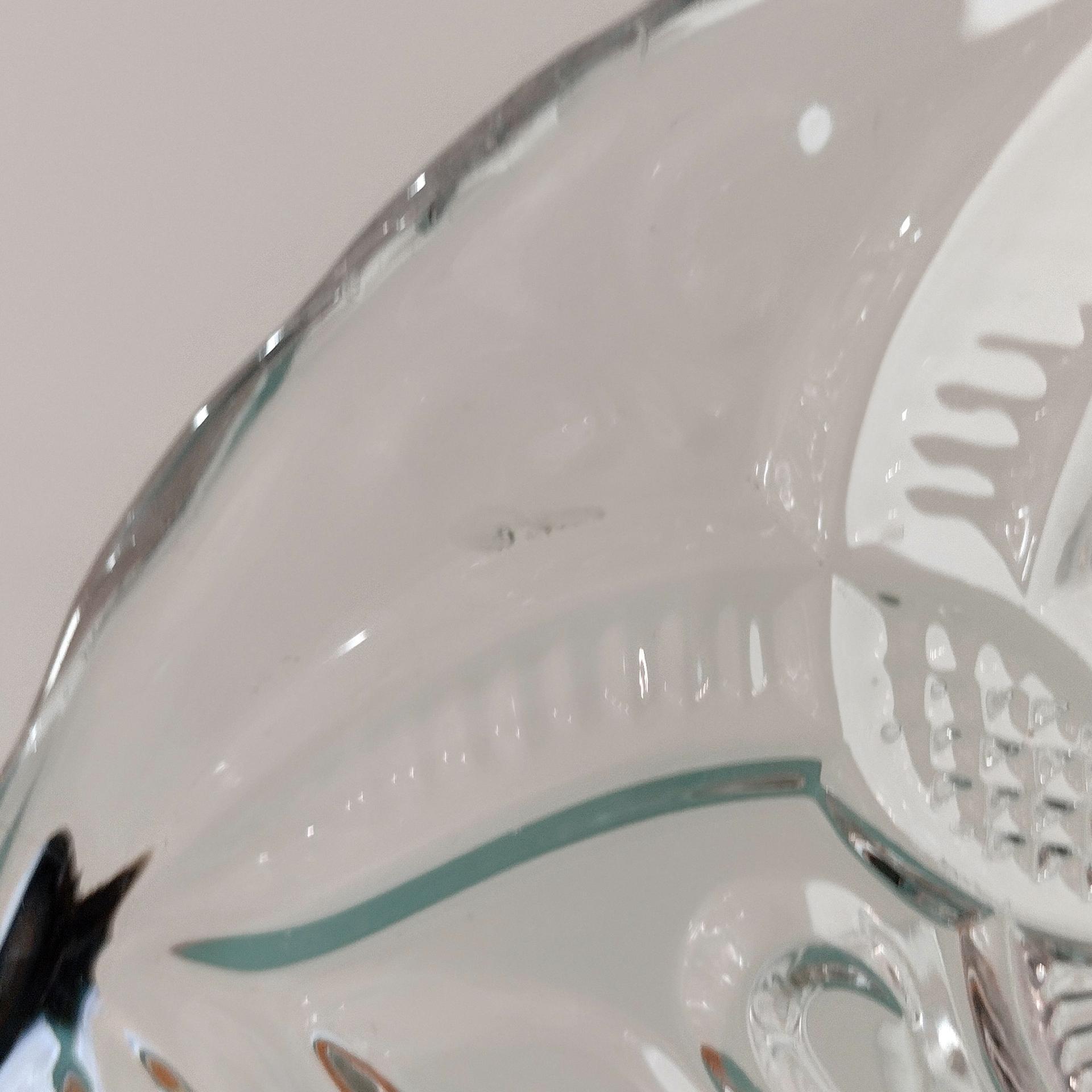 Antique 9 Inch Pressed Glass Pedestal Cake Stand with Lip, Bryce Higbee Arched Fleur De Lis, Pastry Dessert Display Plate, EAPG Cake Plate