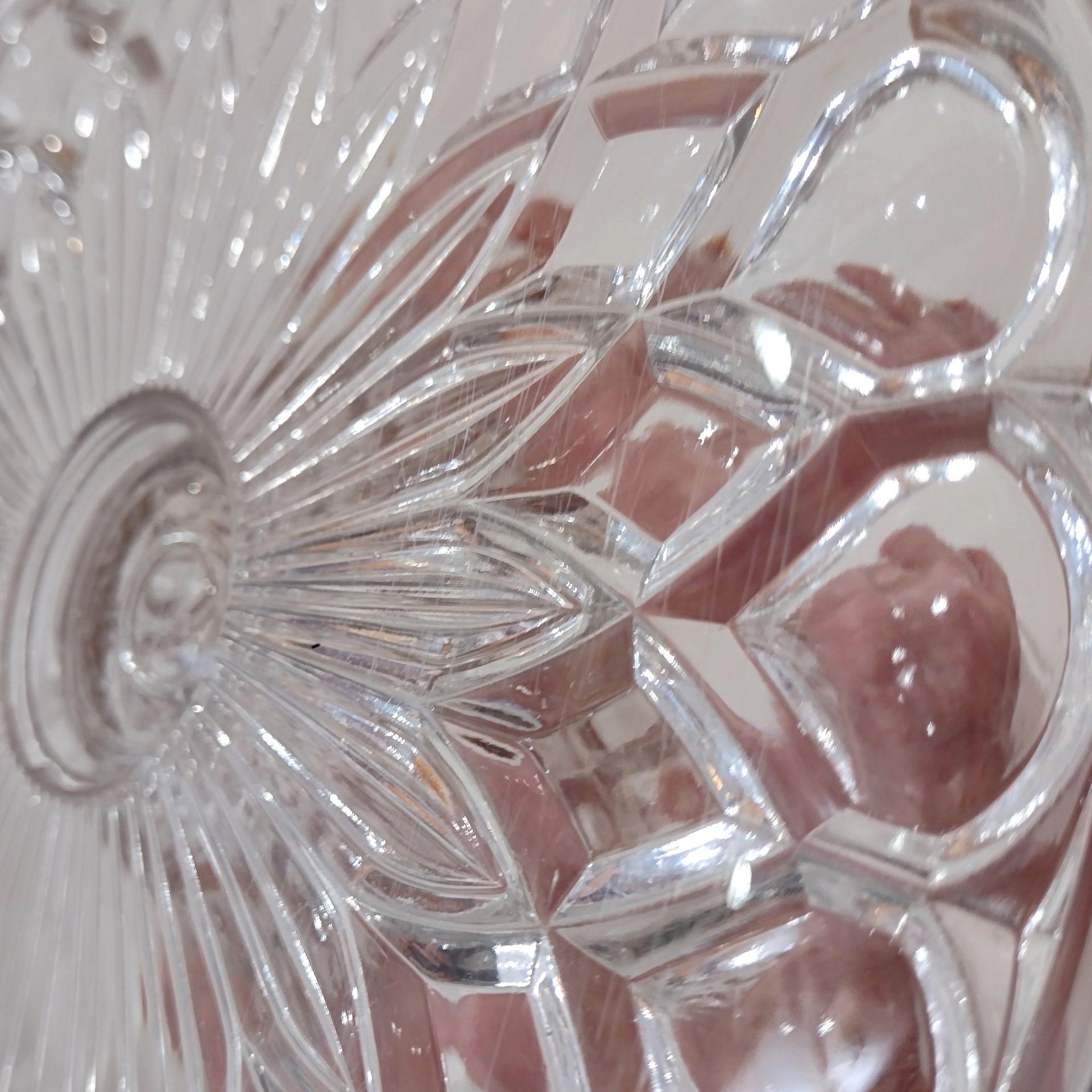 Antique Cooperative Flint Glass 190 Regal Block Clear Pressed Glass Pedestal Cake Stand with Lip, Vintage EAPG Pastry Dessert Display Plate