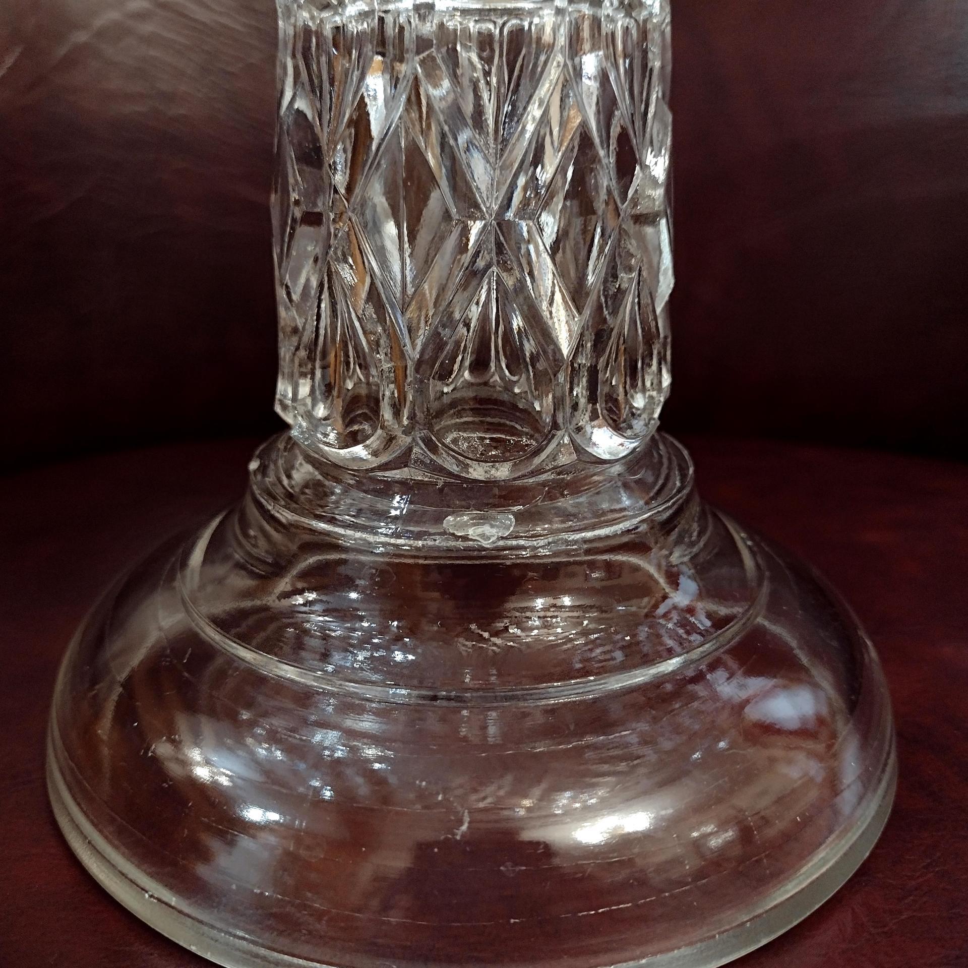 Antique Cooperative Flint Glass 190 Regal Block Clear Pressed Glass Pedestal Cake Stand with Lip, Vintage EAPG Pastry Dessert Display Plate