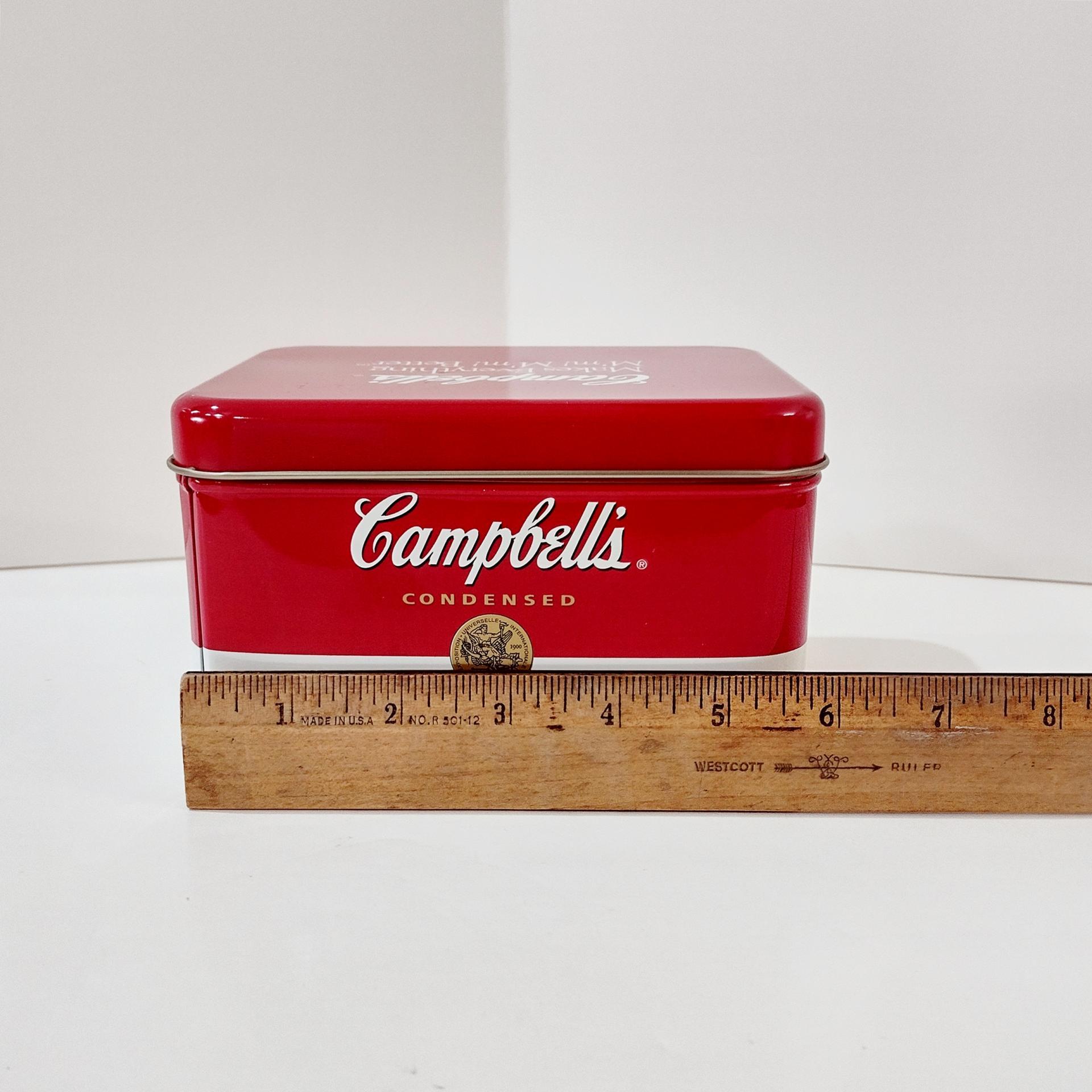 Vintage Campbells Souper Recipe Tin Box, Retro Metal Storage Container